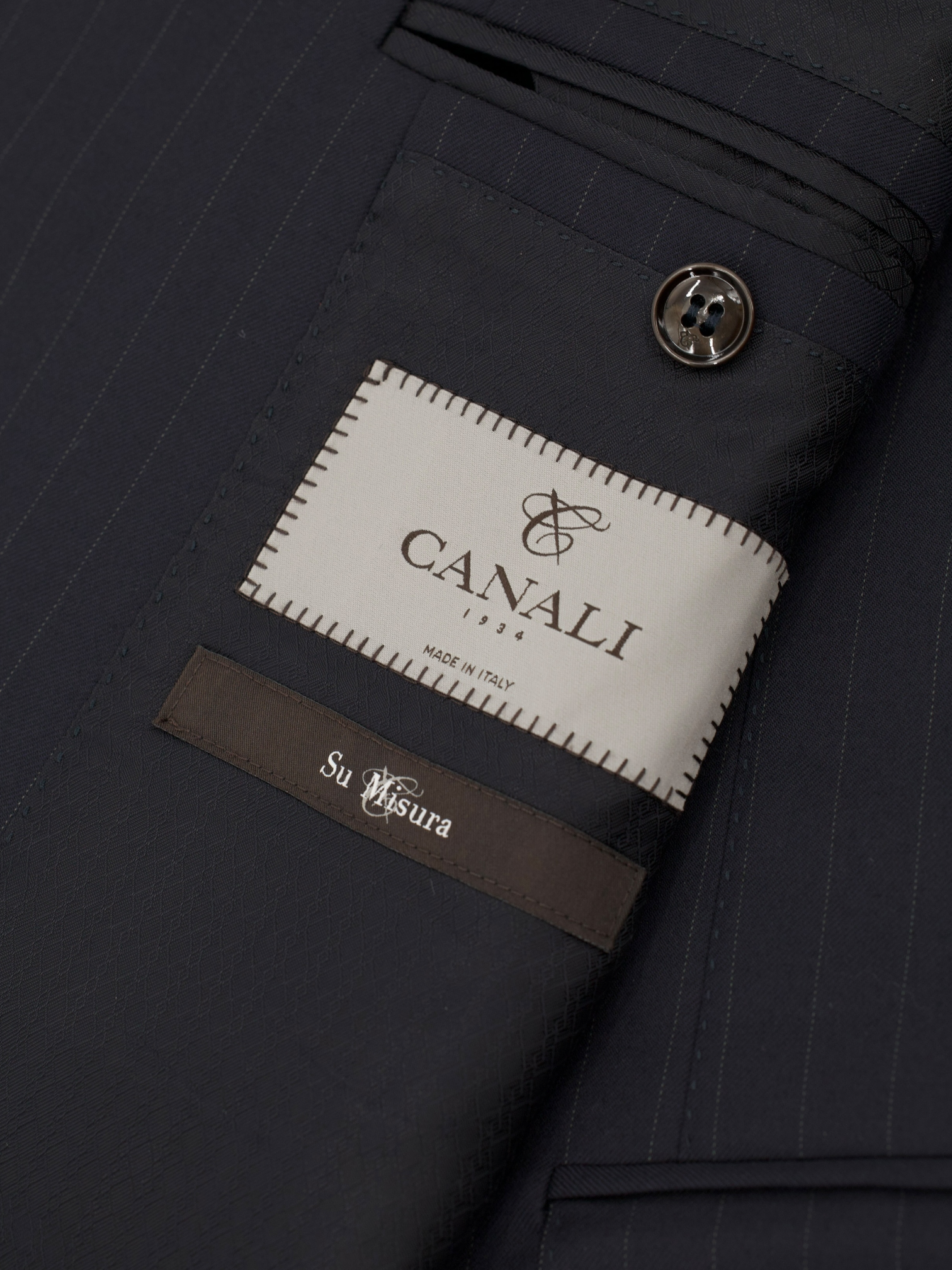 Canali Navy Super 180's Pinstripe Boardroom Suit
