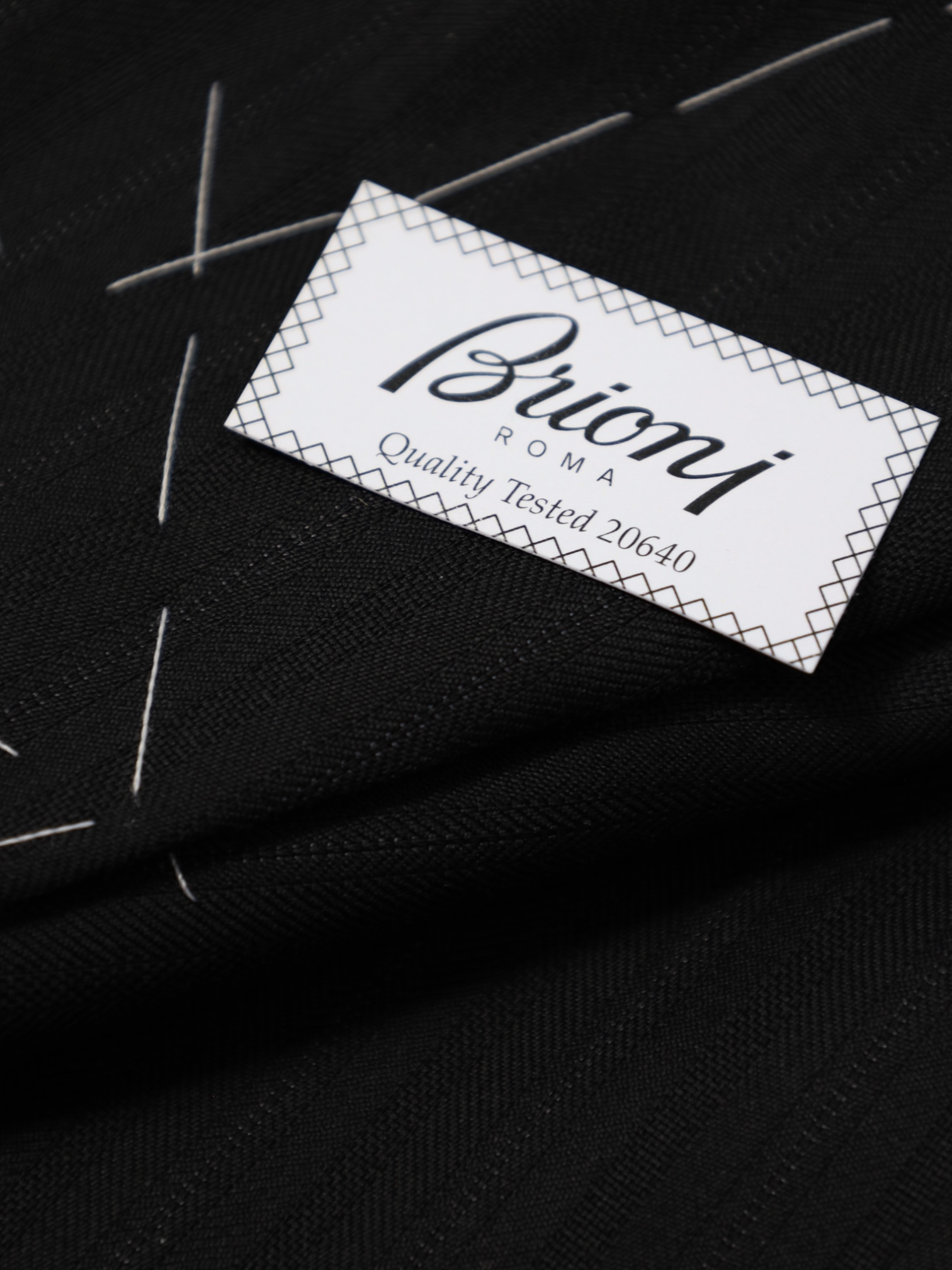 Brioni Black 3-Piece Shadow-Stripe Suit