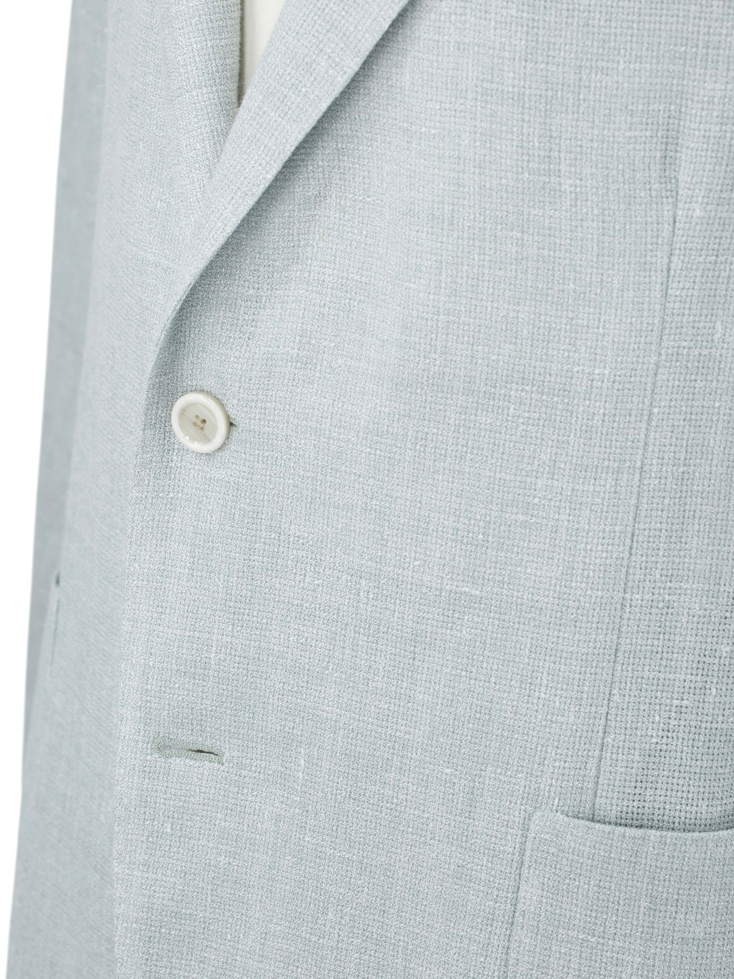 Lardini Seafoam Green Linen & Wool Hopsack Jacket