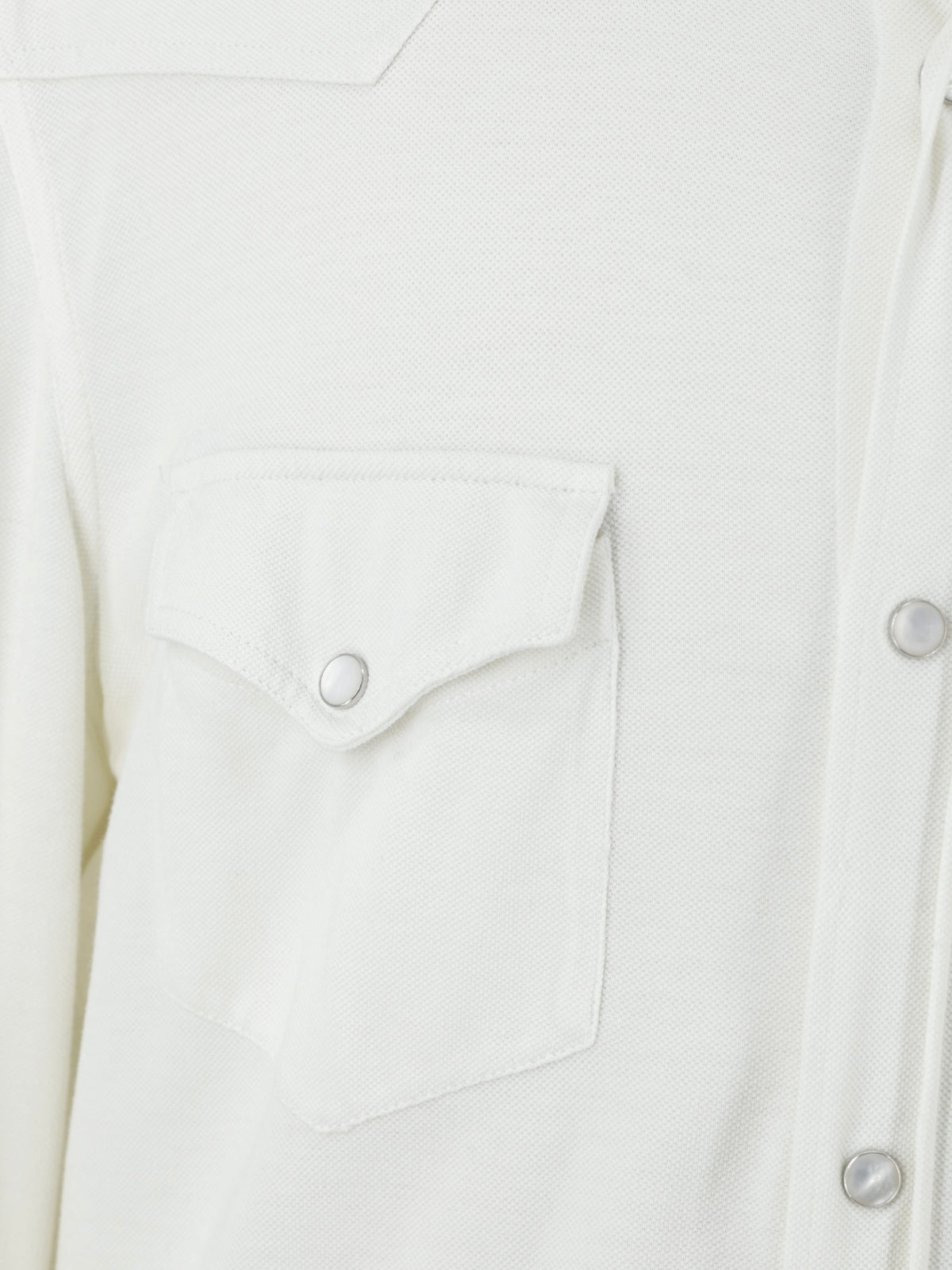 Brunello Cucinelli Offwhite Pique-Cotton Western-Style Overshirt