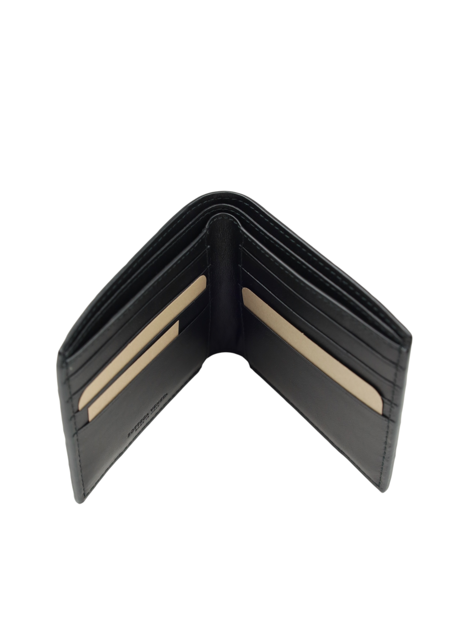 Bottega Veneta Black Intrecciato Leather Billfold Wallet