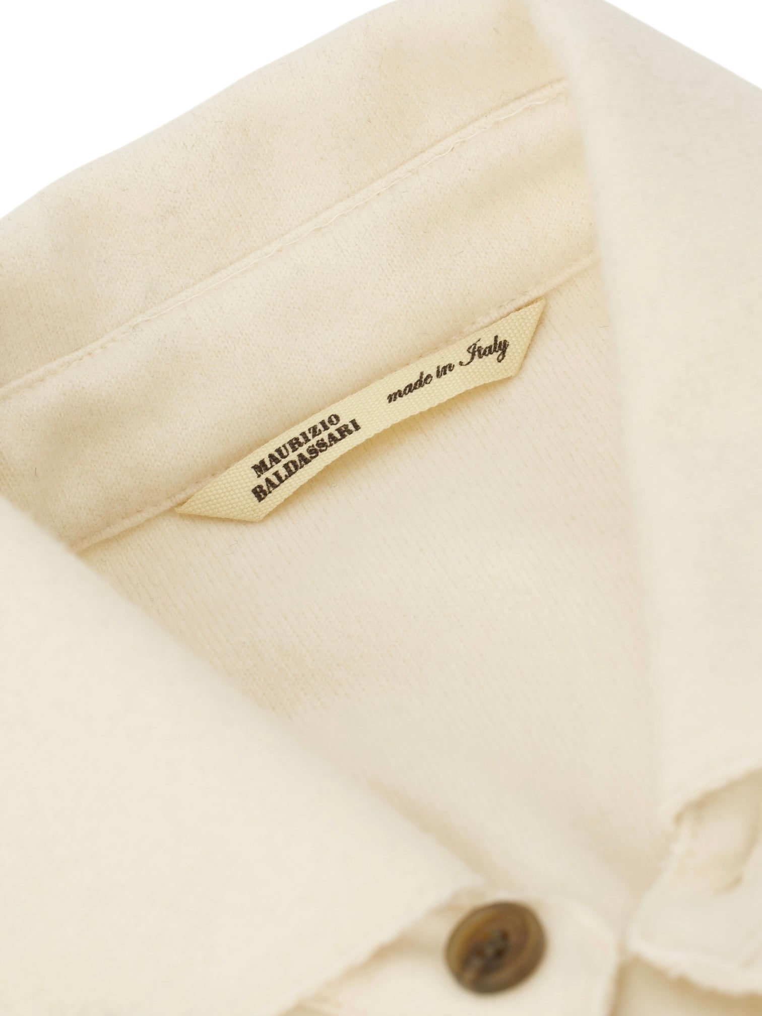 Maurizio Baldassari Creme Pure Cashmere Felt Solferino Overshirt