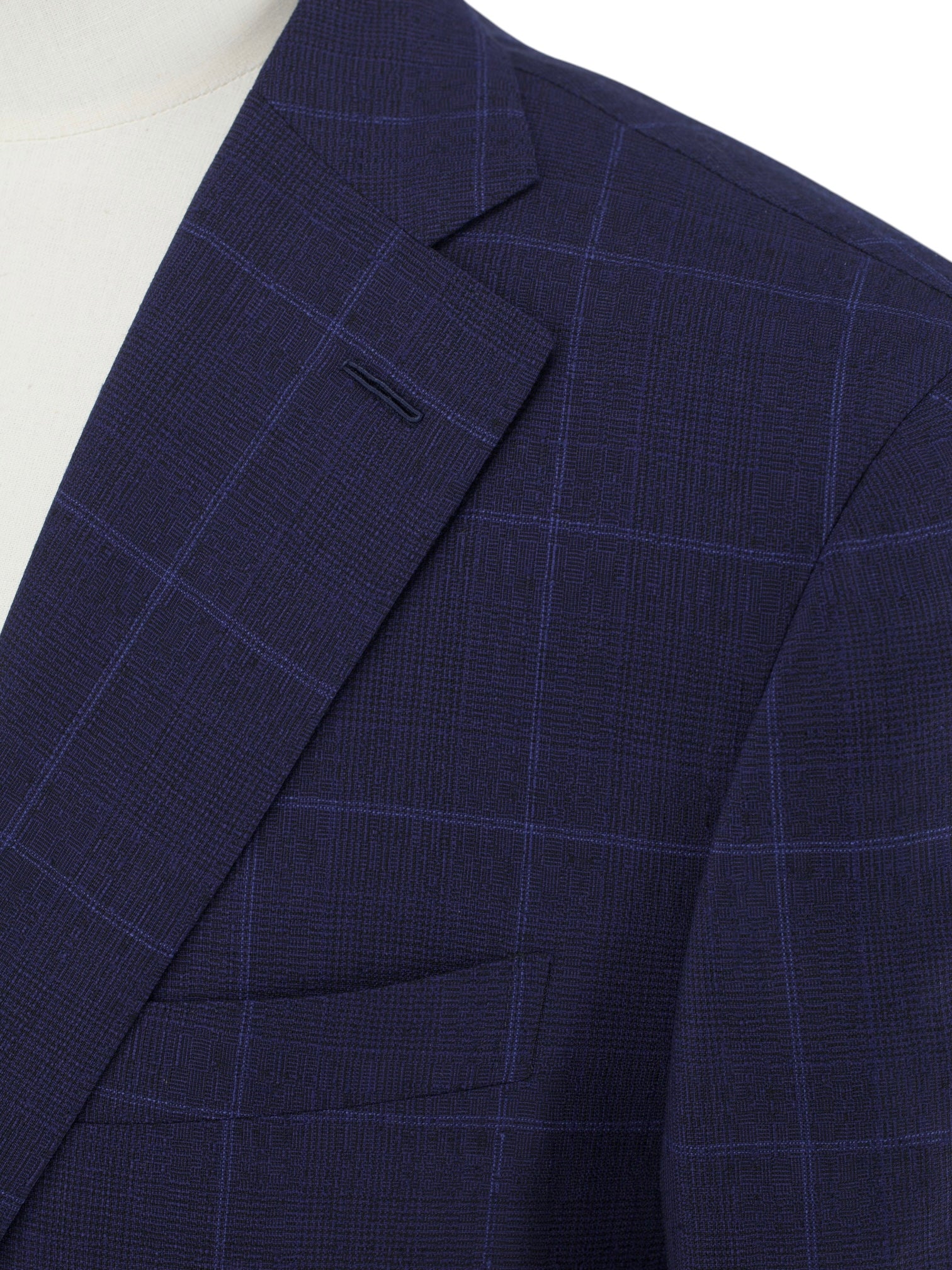 Caruso Royal Blue Wool & Mohair Windowpane Suit