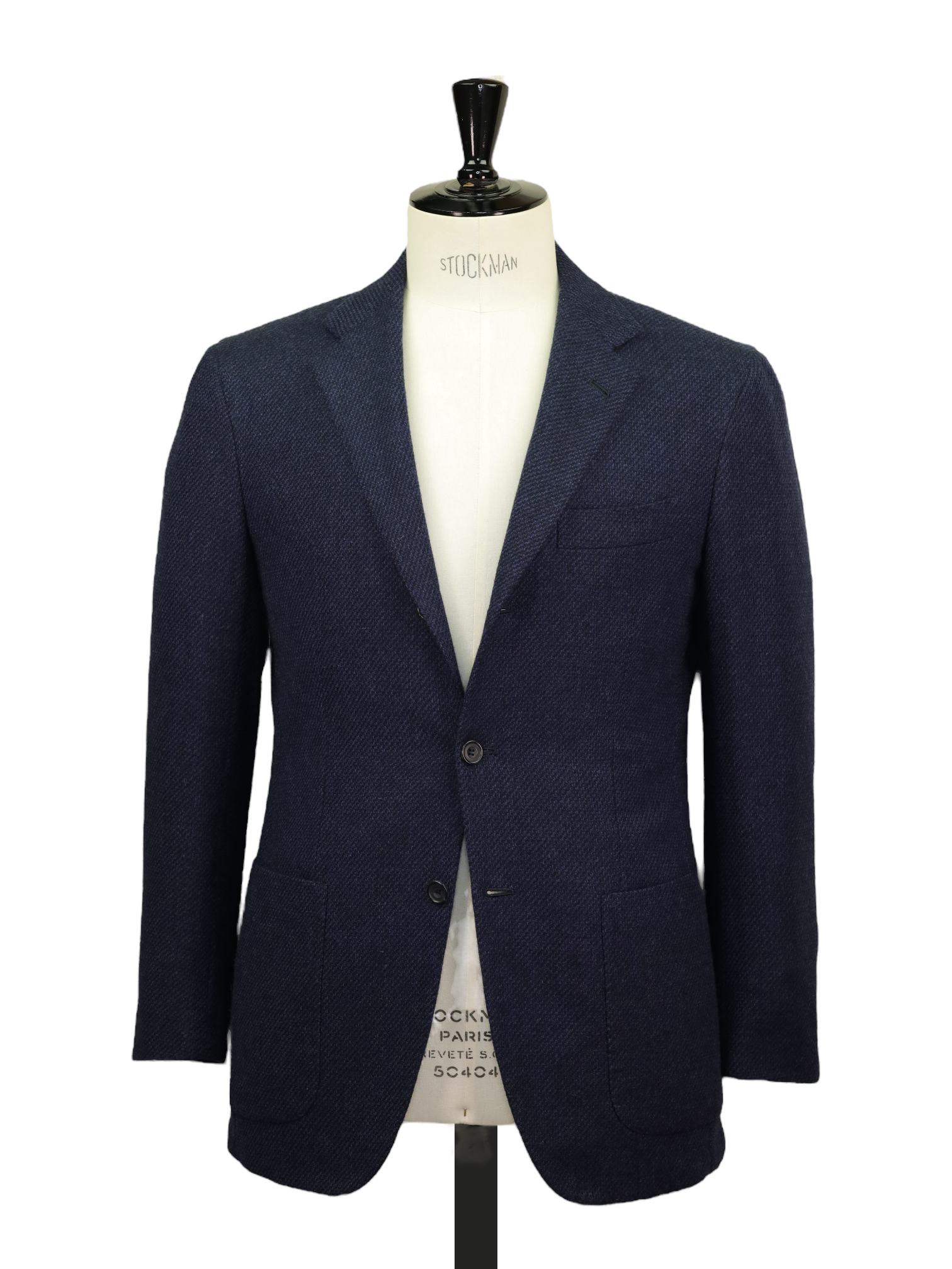 Kiton Blue Wool & Cashmere Bicolor Micro-Structure Jacket
