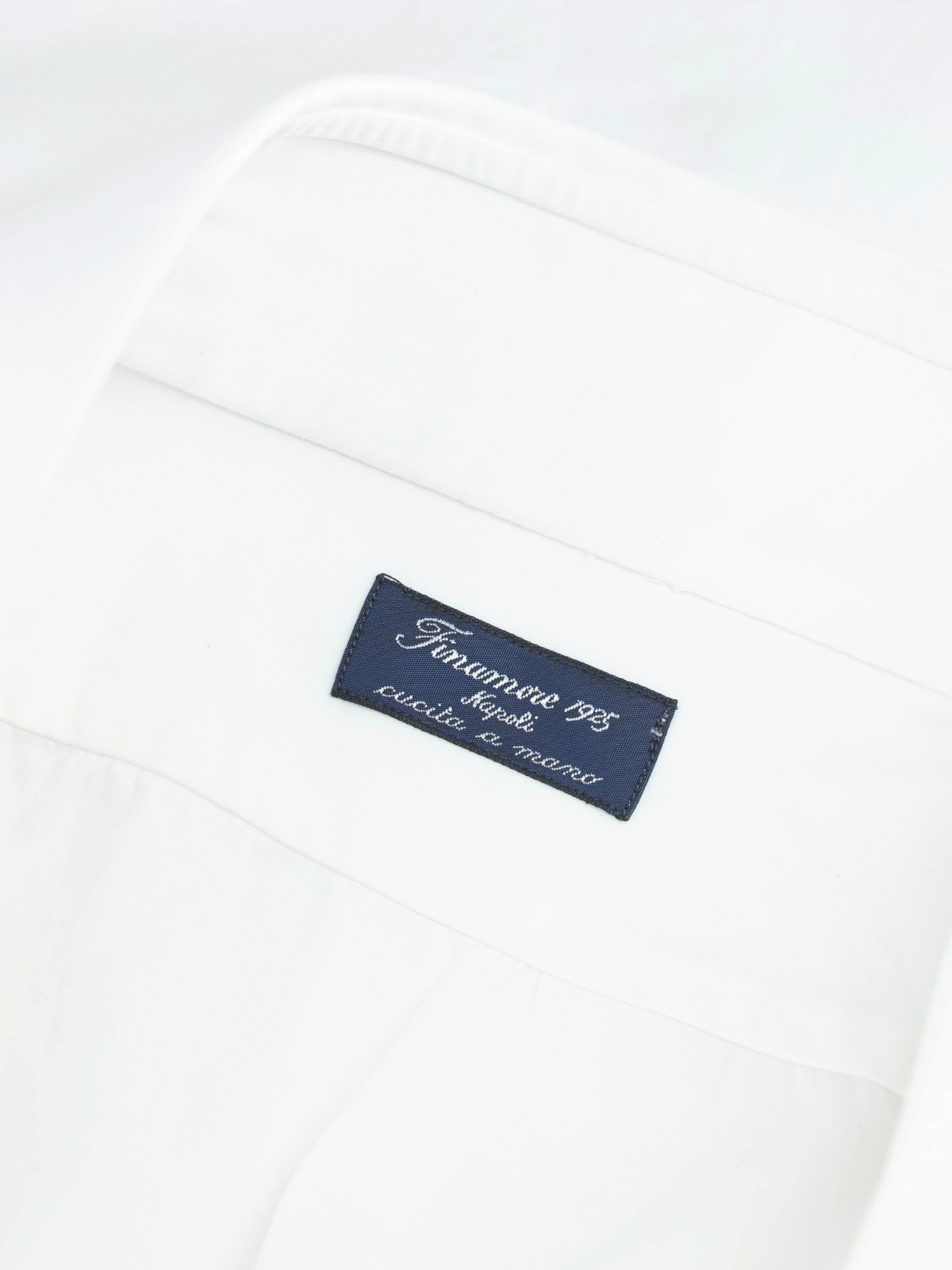 Finamore White Heavyweight-Cotton Barrel-Cuff Shirt