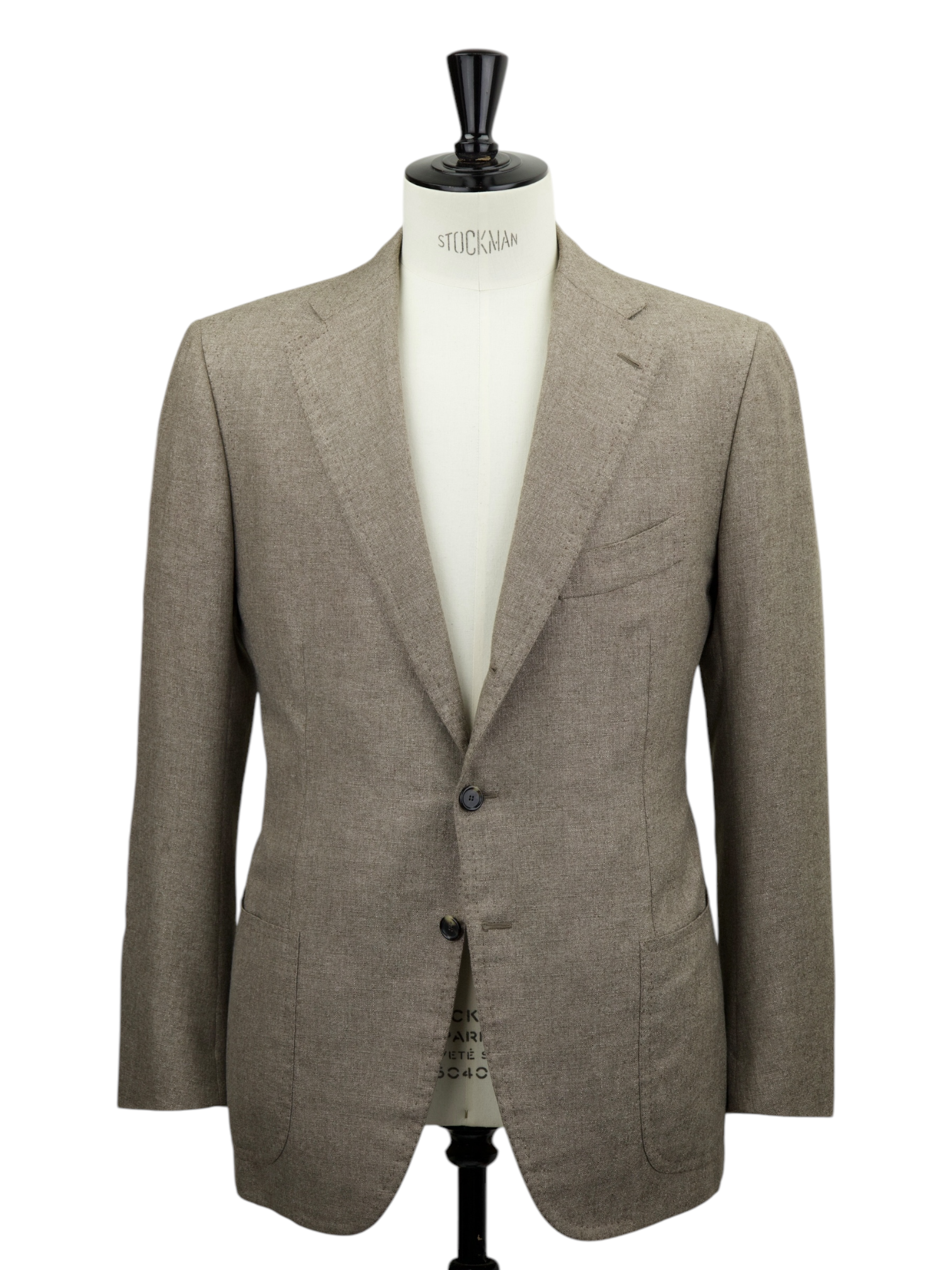 Cesare Attolini Taupe Silk & Cashmere Micro-Structure Jacket
