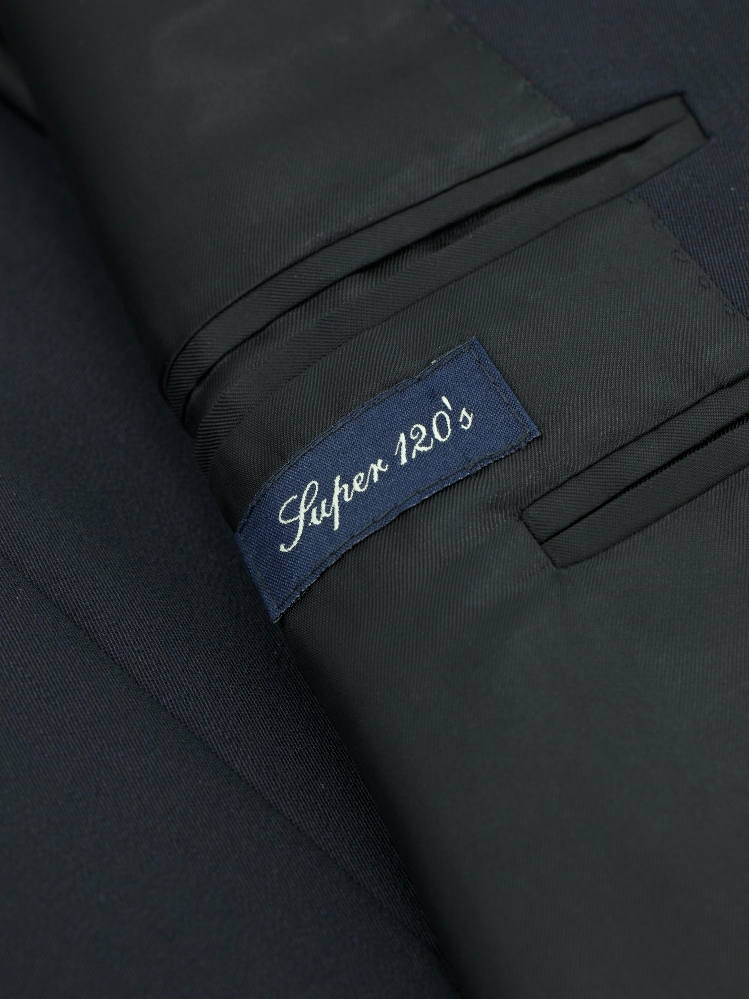 Canali Black Super 120's Wool Plain Weave Jacket