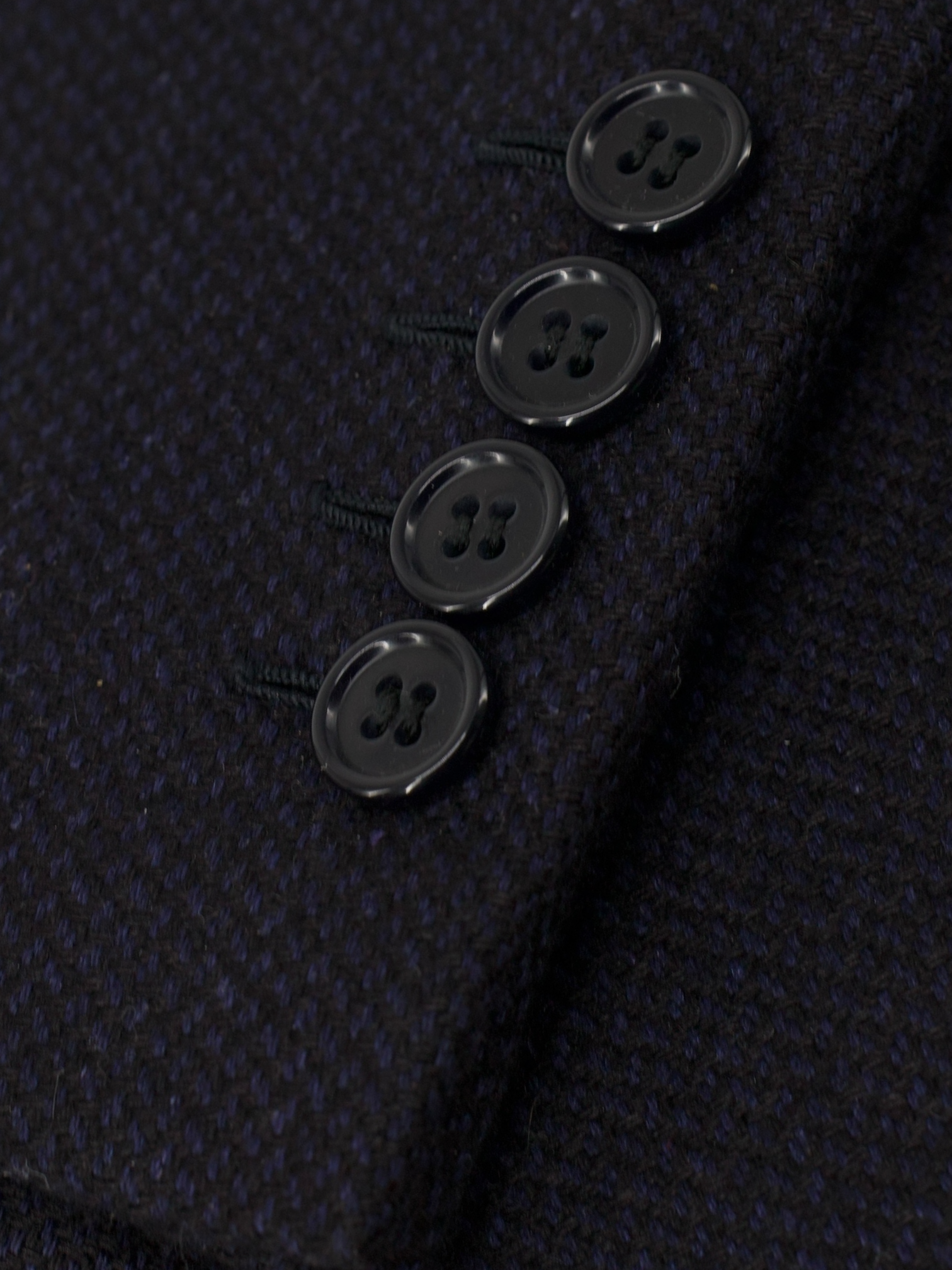 Brioni Navy Silk & Cashmere Micro-Pattern Palatino Jacket