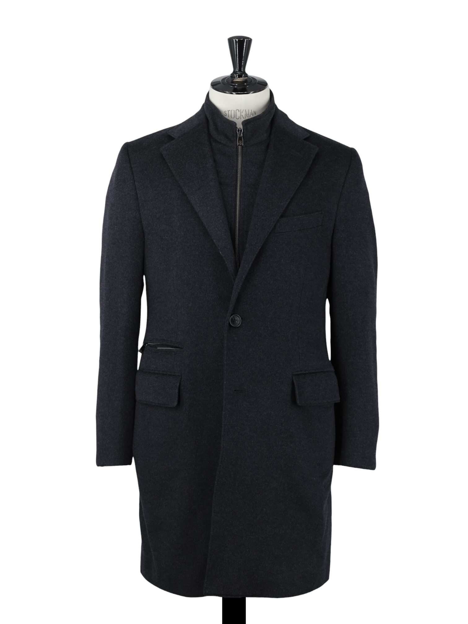 Corneliani Grey Wool-Flannel Milestone Overcoat