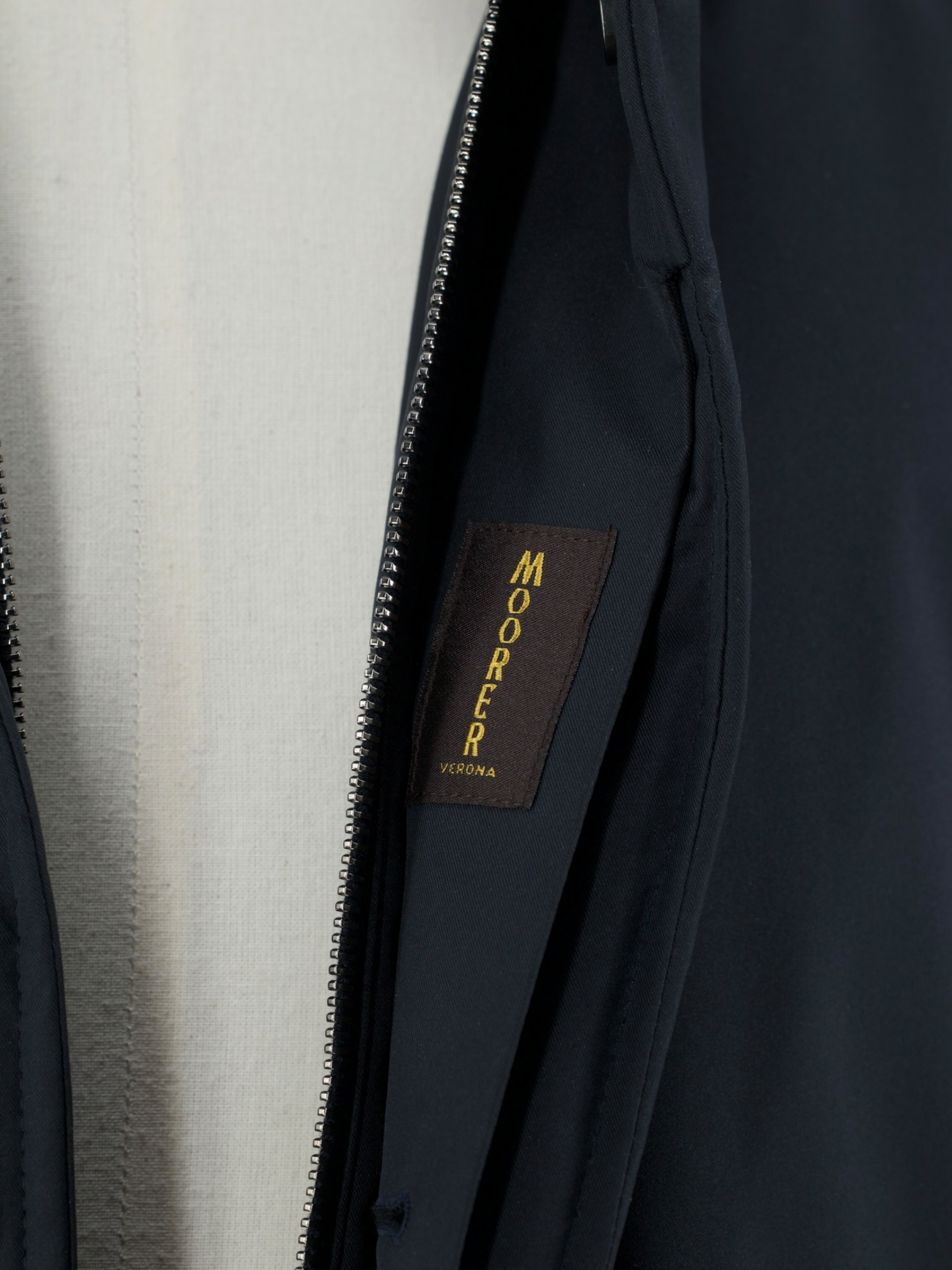 MooRER Navy Aqua-Proof Bernier Field-Jacket