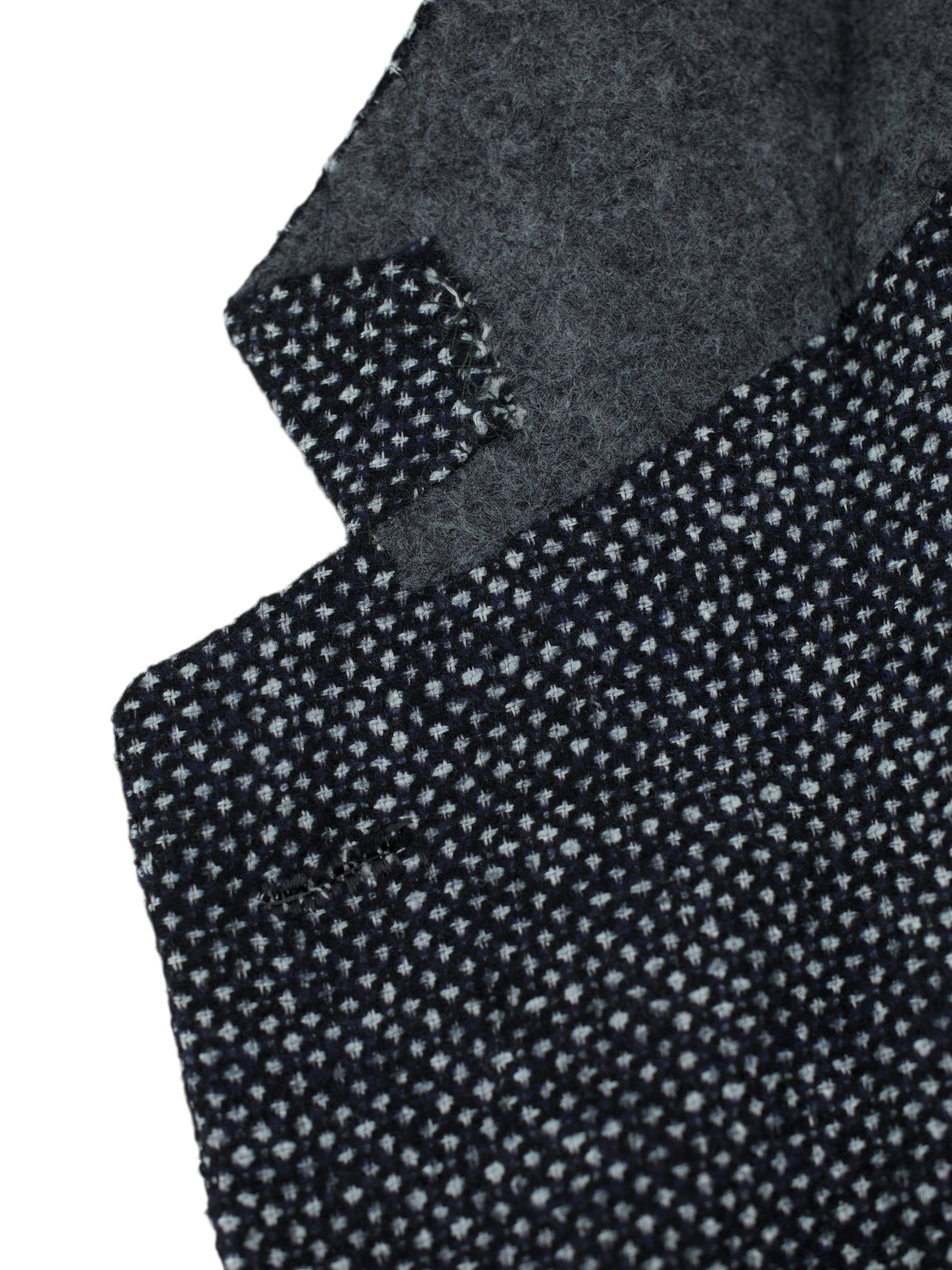 Kiton Black & Grey Cashmere, Silk & Stretch Micro-Pattern "Cipa" Jacket