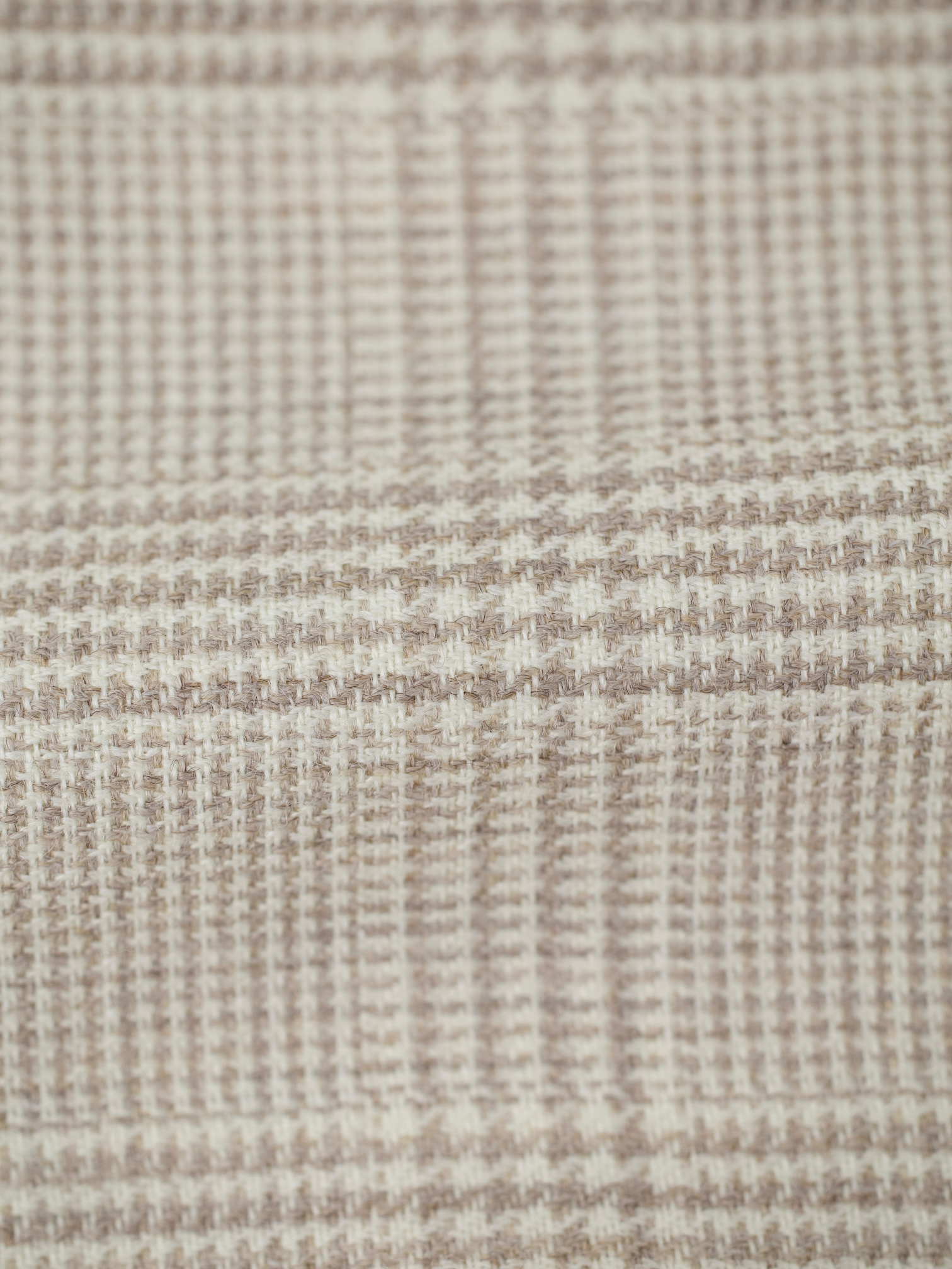 Lardini Taupe High-Twist Wool Prince of Wales Jacket