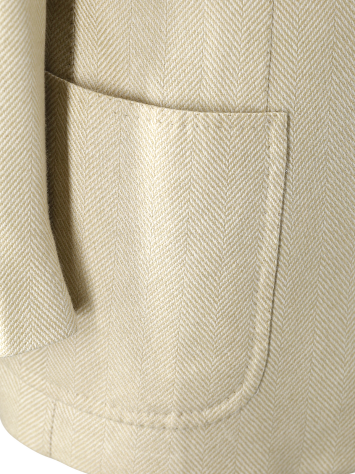 Luigi Borrelli Beige Heavyweight-Cashmere Herringbone Jacket