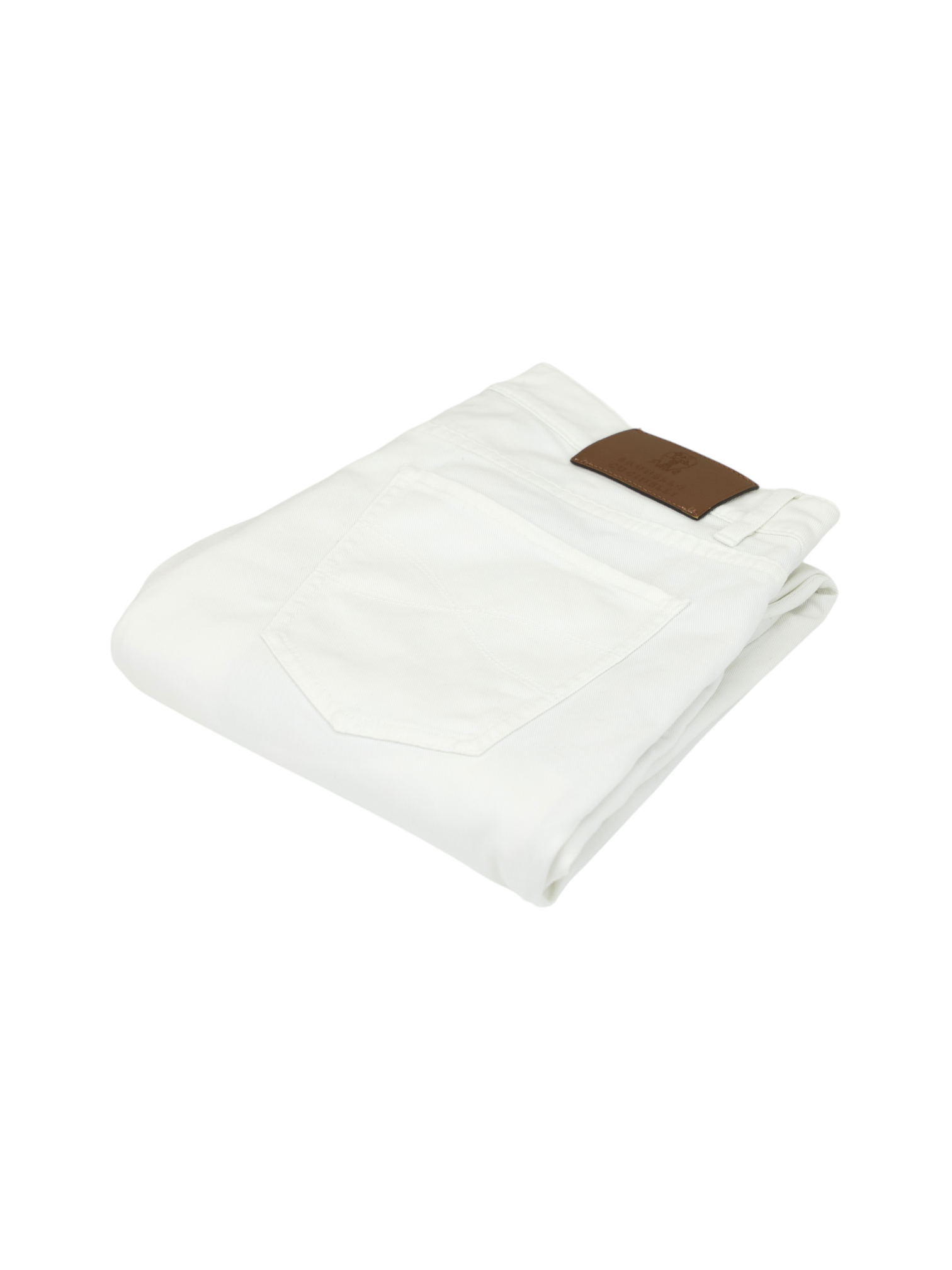 Brunello Cucinelli White Cotton Twill 5-Pocket Chino