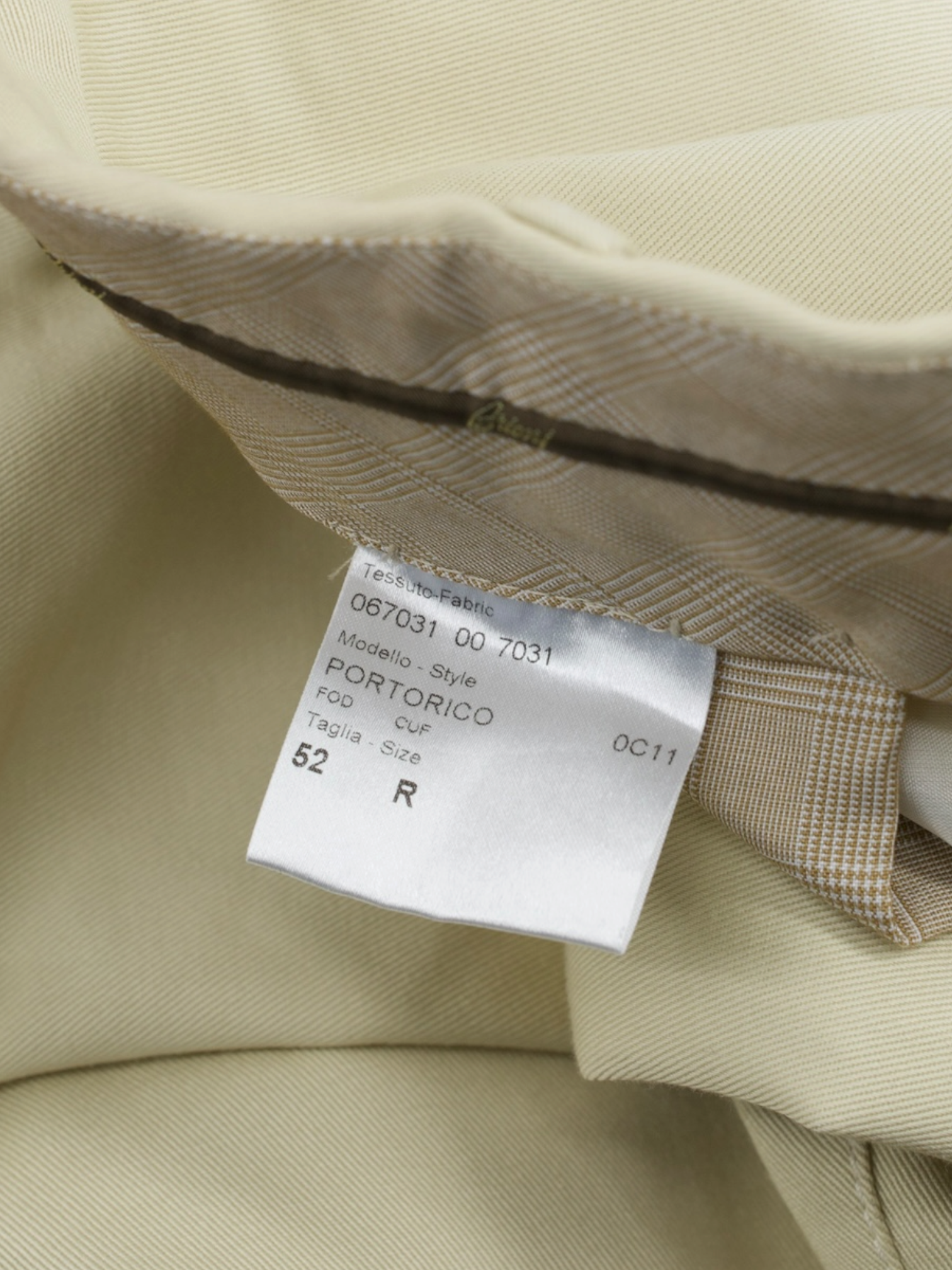 Brioni Ecru Pure Cotton Twill Portorico Trousers