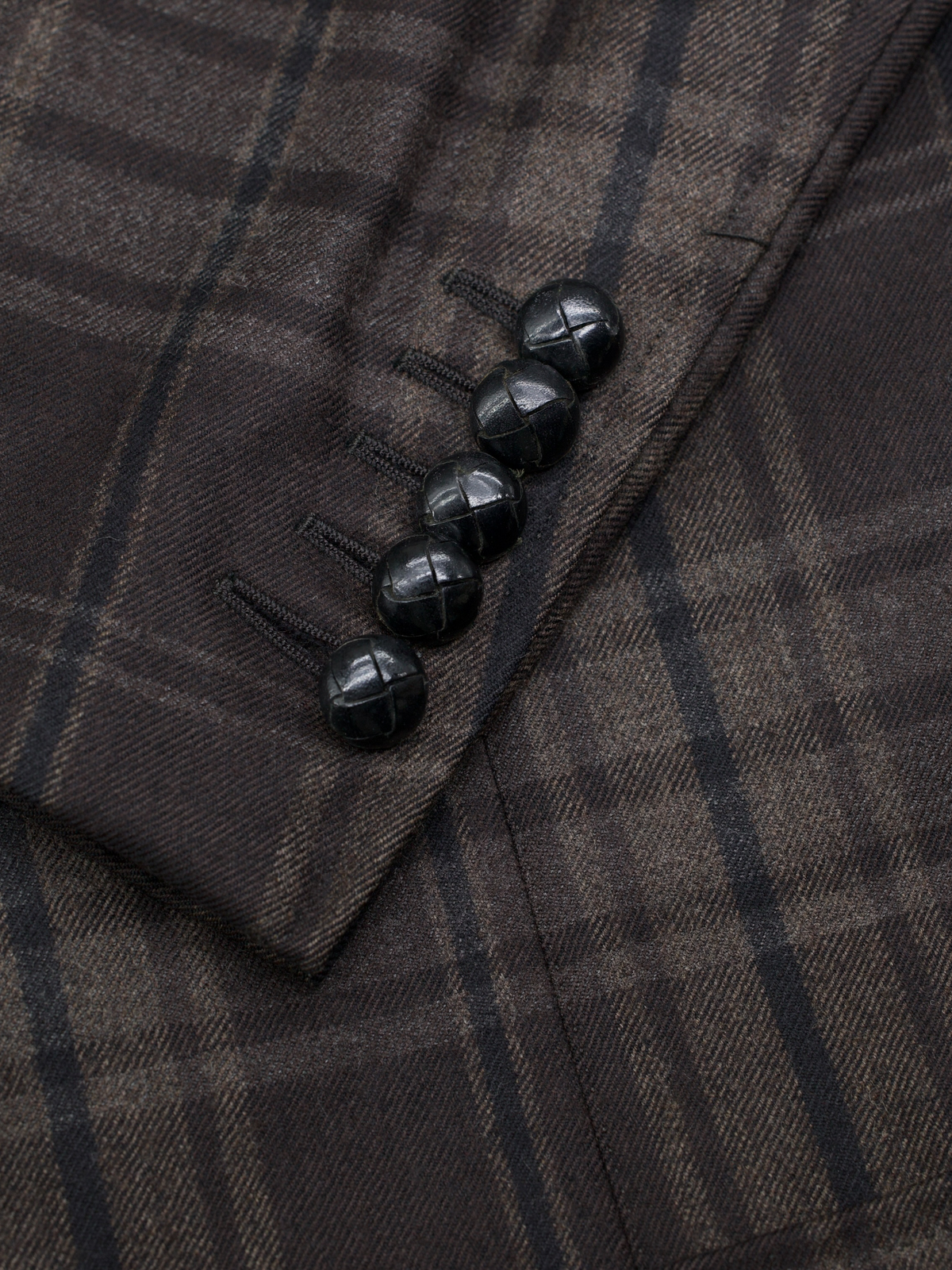 Tom Ford Dark Brown Wool & Cashmere Checkered Country Jacket