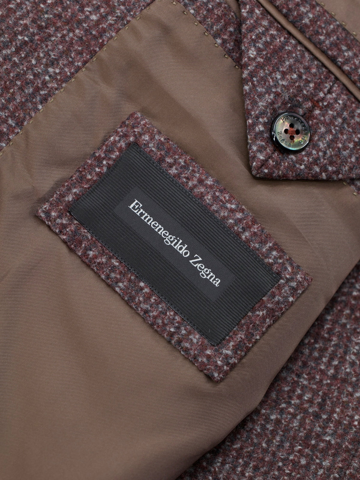 Ermenegildo Zegna Dusty Red Wool, Silk & Cashmere Micro-Pattern Mila Jacket