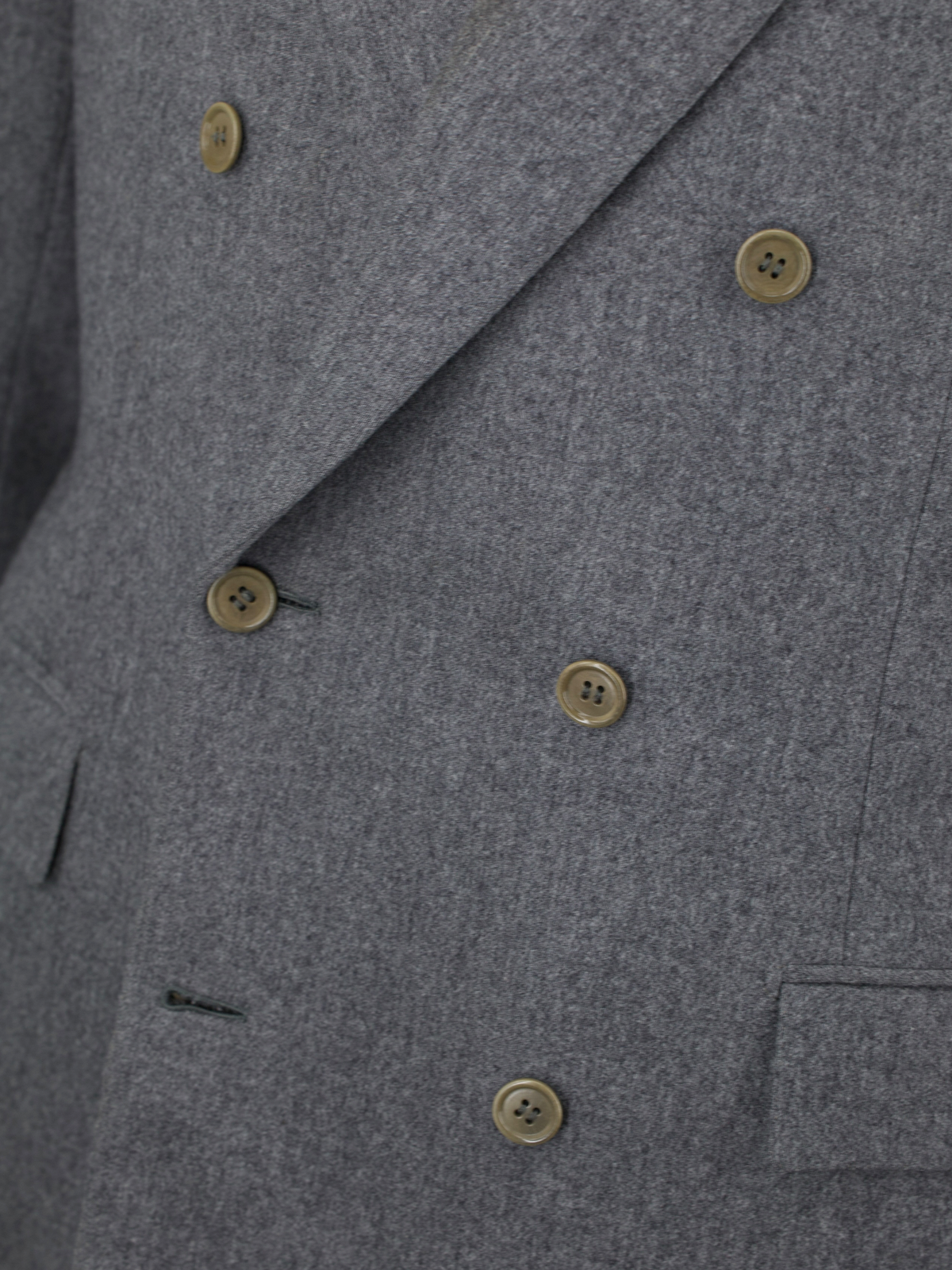 Brioni Grey Vintage Double-Breasted Wool-Flannel Roman-Style Jacket