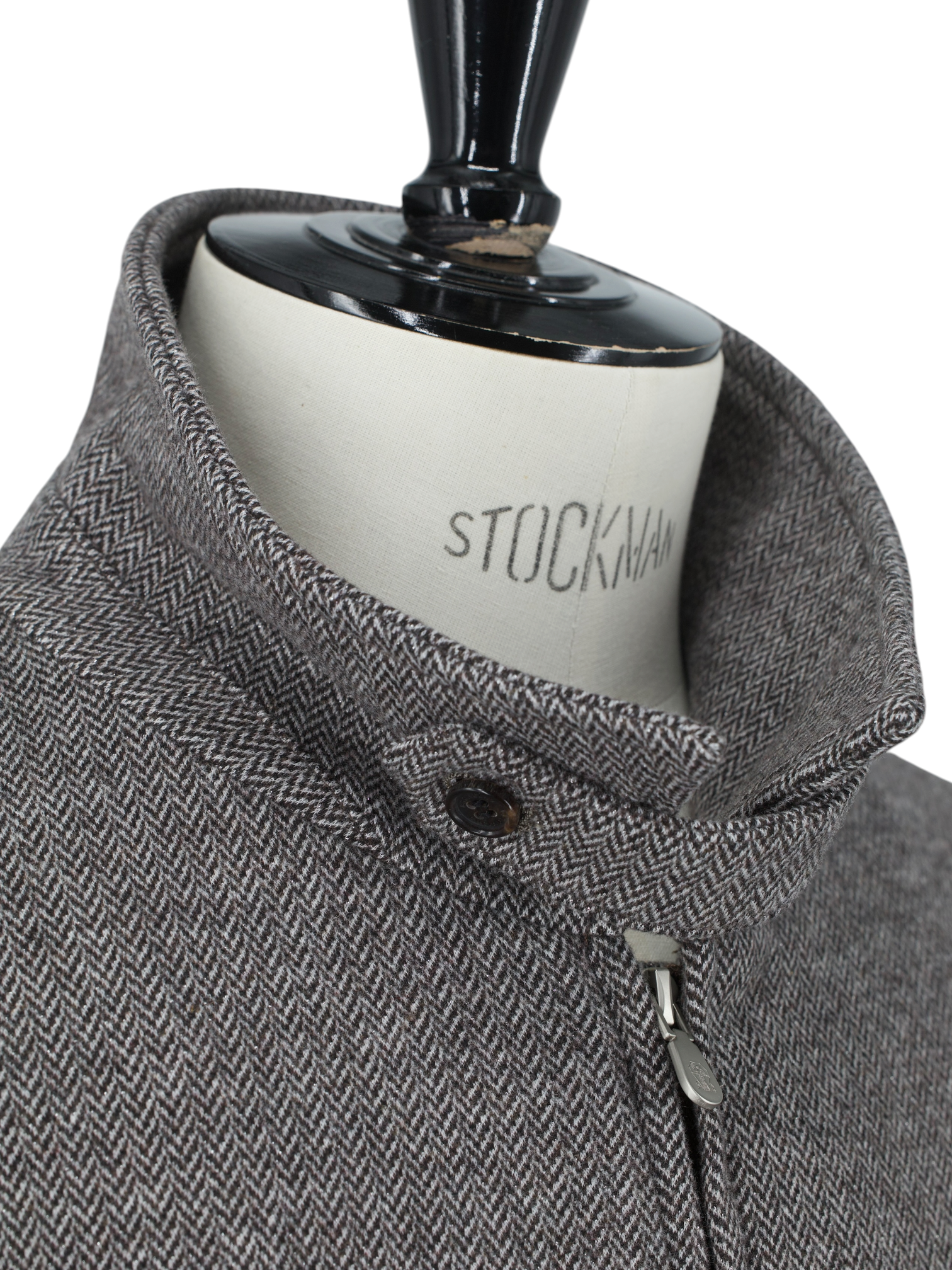 Brunello Cucinelli Light Brown Brushed-Cotton Herringbone Harrington-Jacket