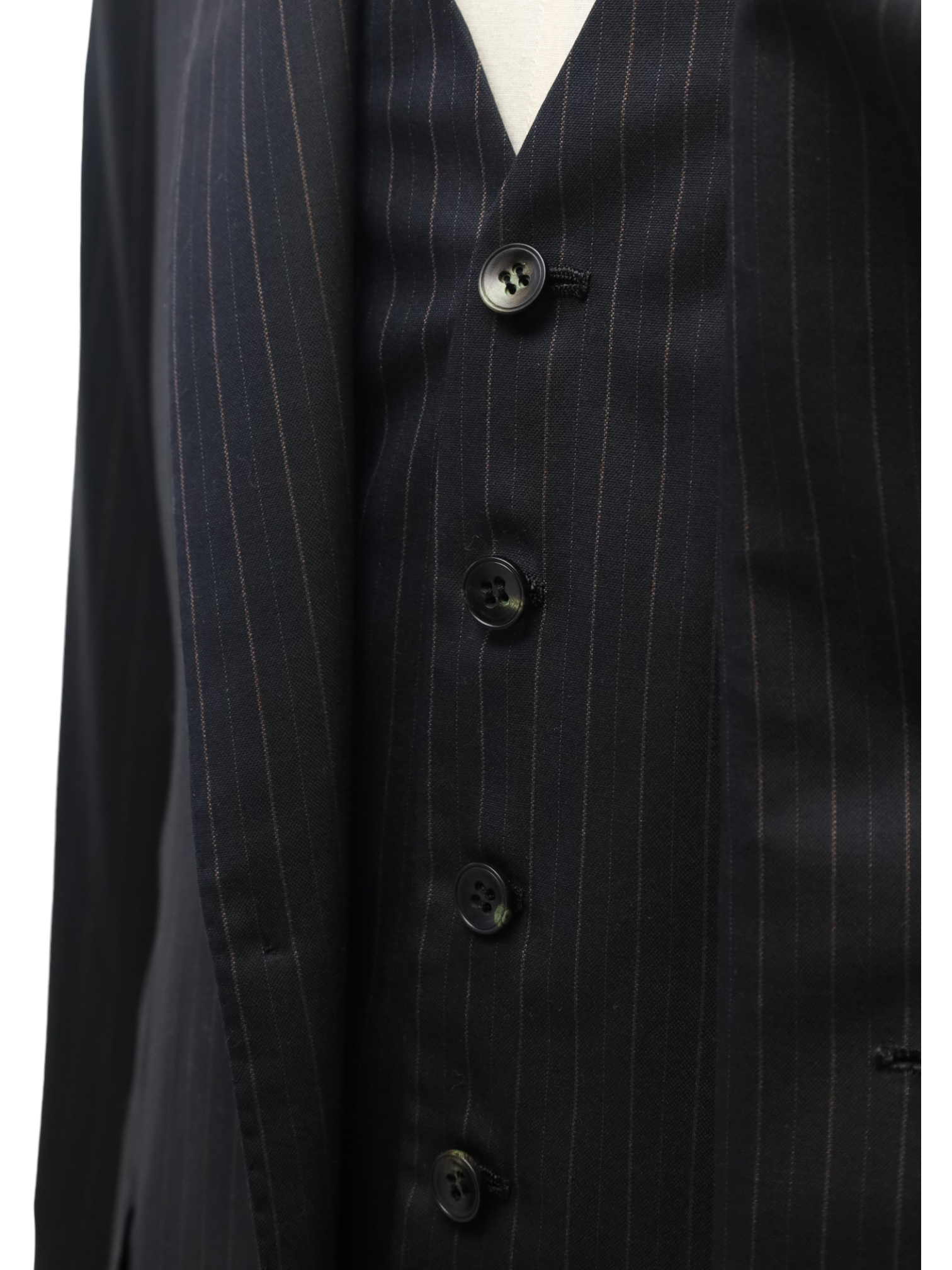 Kiton Anthracite 3-Piece Super 180's Bi-Color Pinstripe Suit