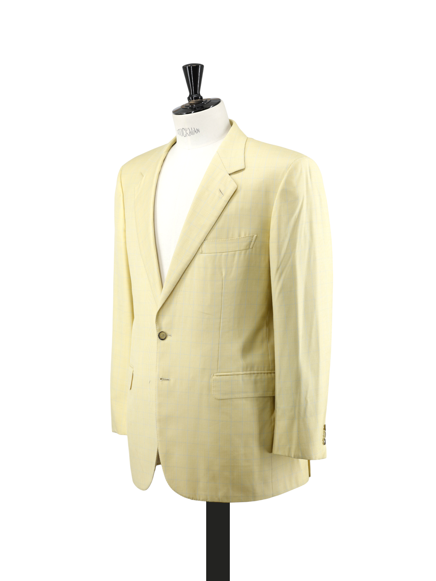 Brioni Butter Yellow & Light Blue Wool-Silk Blend Checkered Jacket