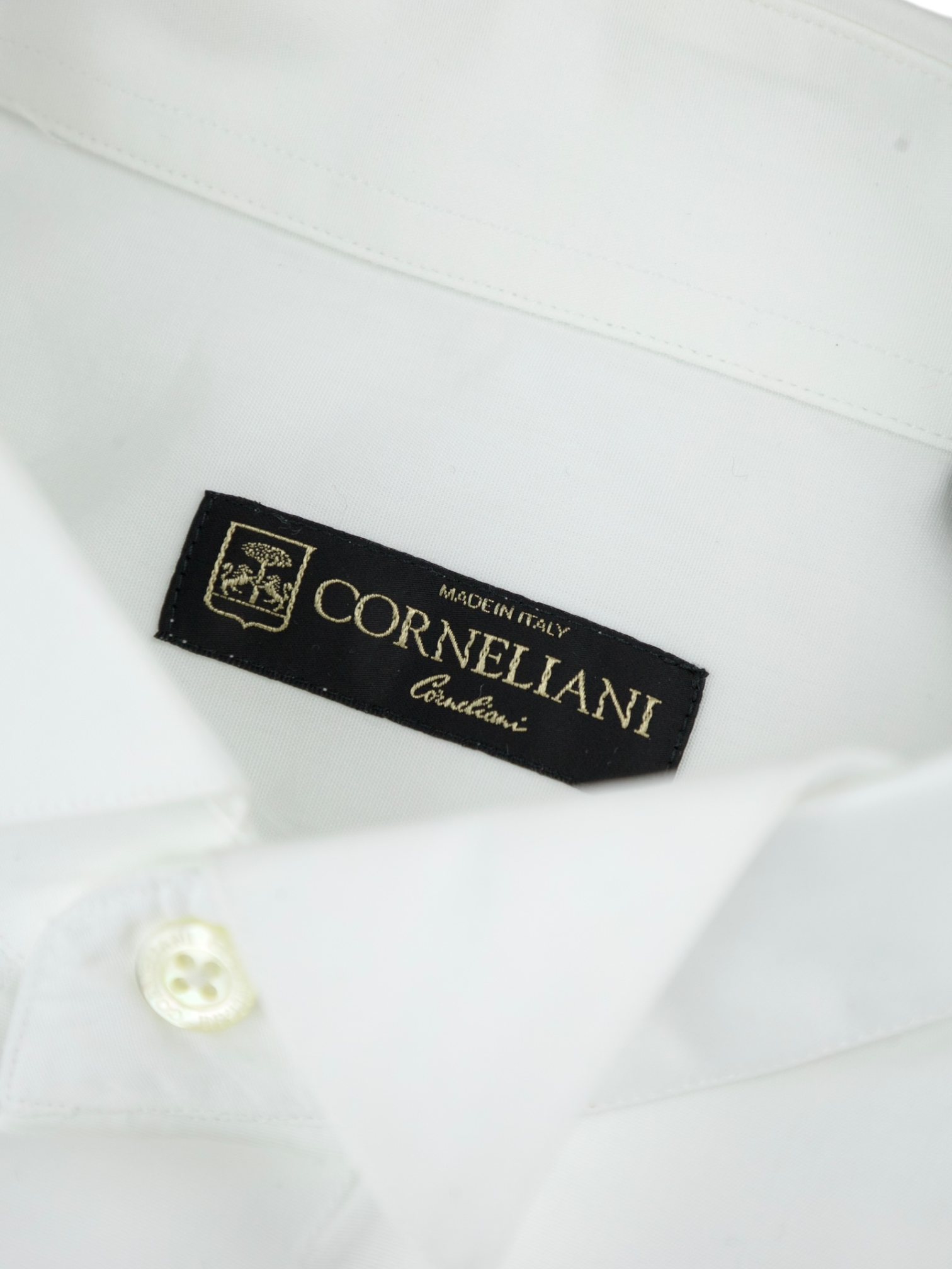 Corneliani White Wing-Collar Cotton Eveningwear Shirt