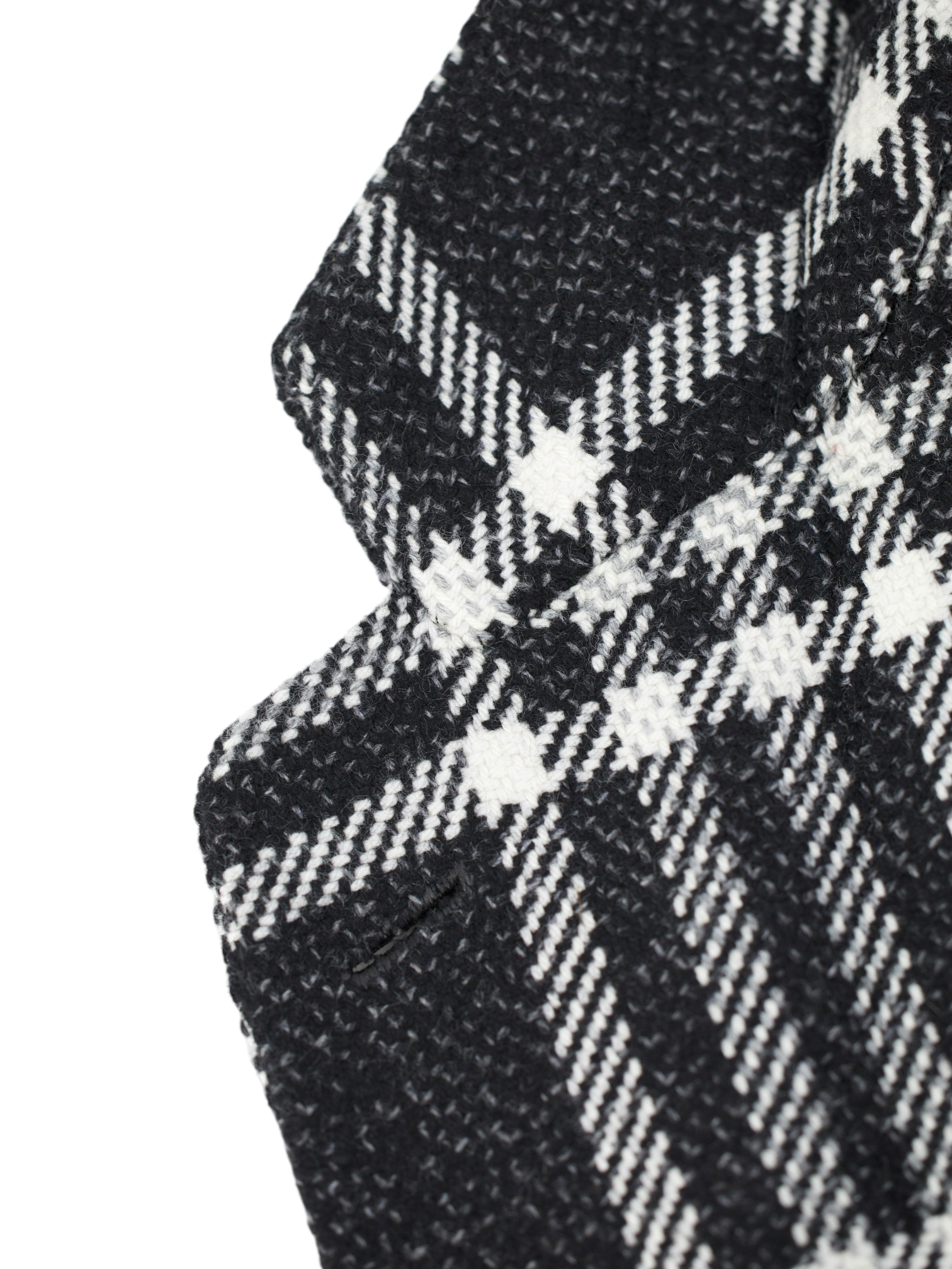 Kiton Black & White Pure Cashmere Tartan Check Jacket