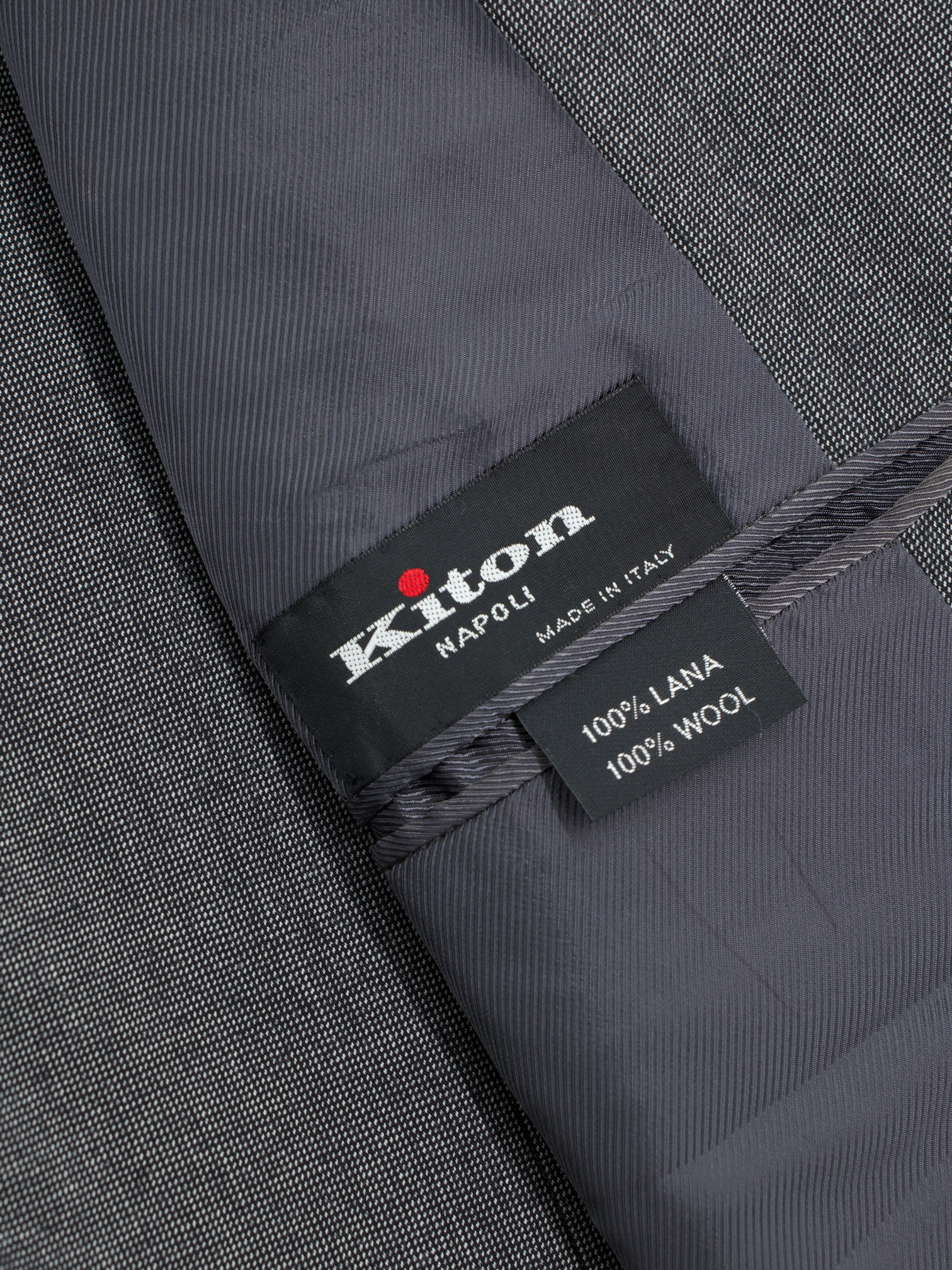 Kiton Grey Extrafine-Wool Pinpoint Suit