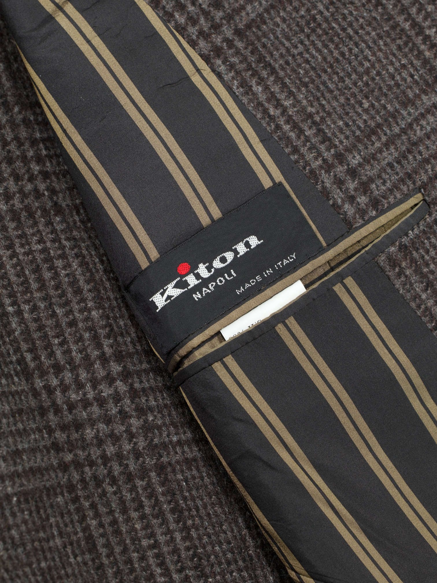 Kiton Taupe Cashmere, Angora & Silk Blend Prince of Wales Suit