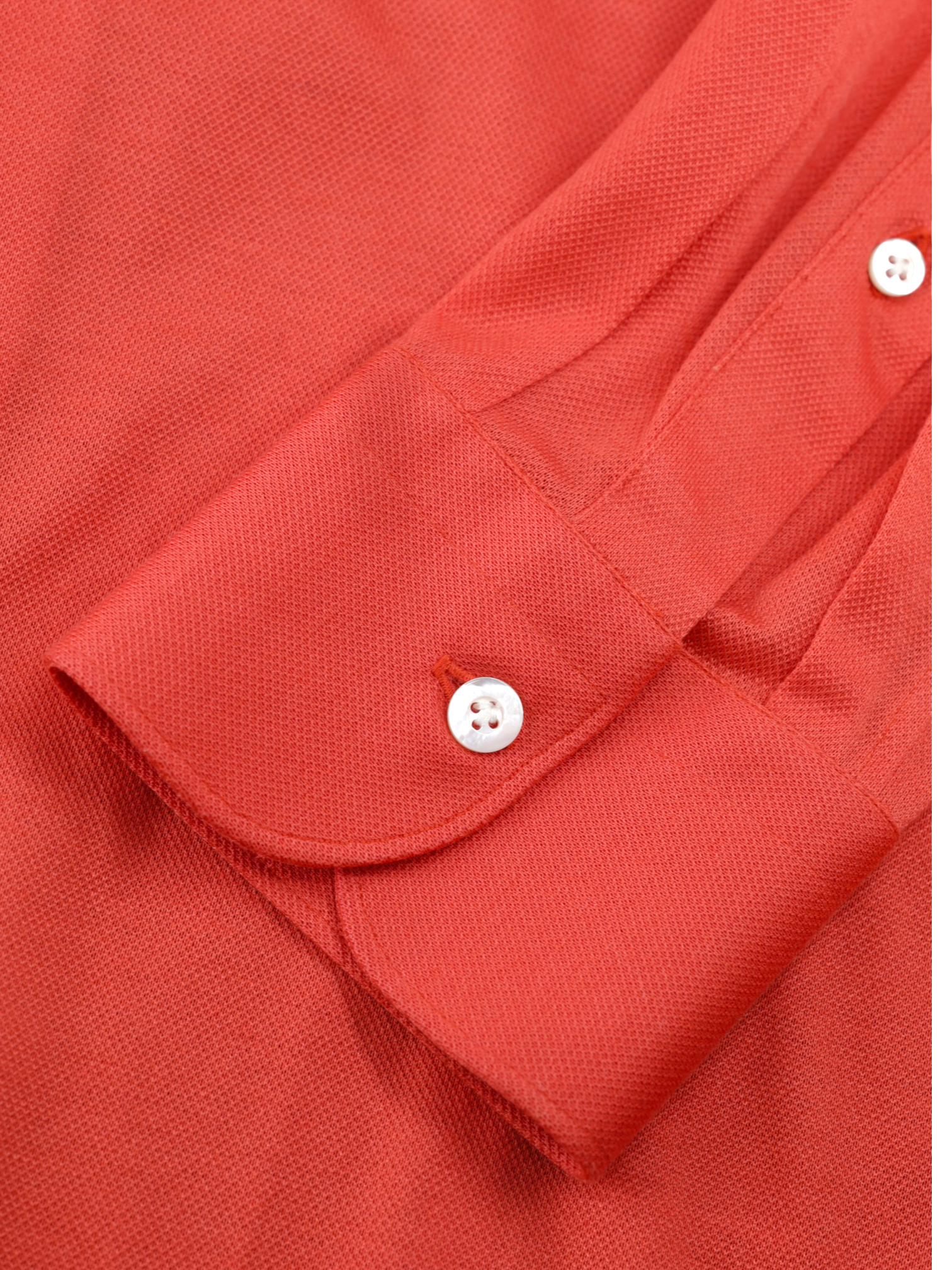 Fray Bright Coral Red Cotton-Pique Button-Down Shirt