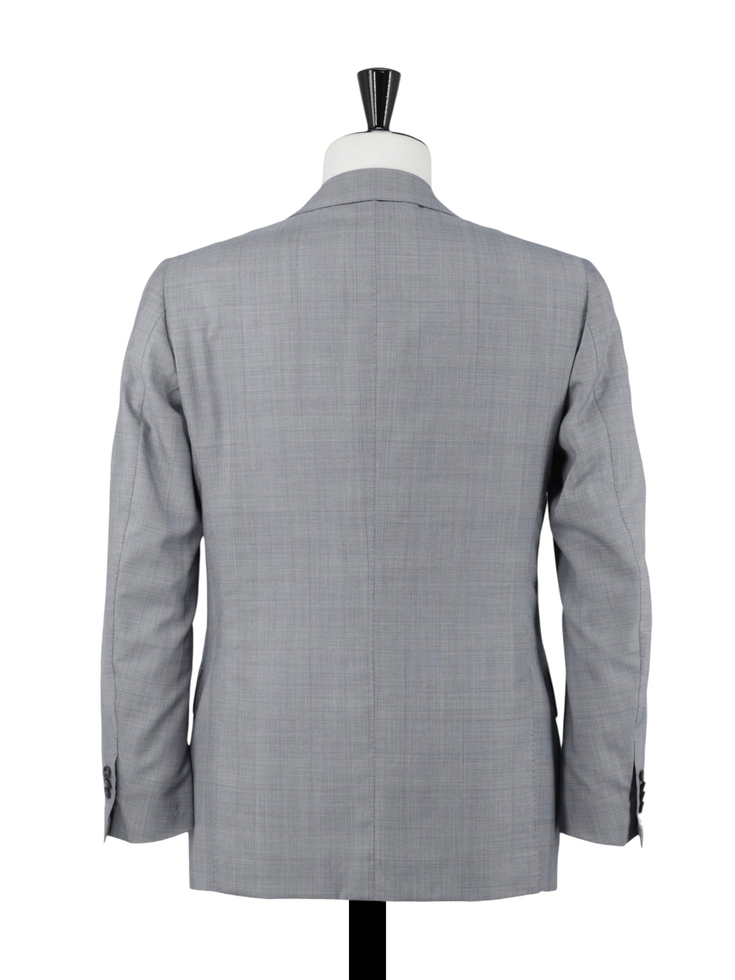 Cesare Attolini Light Grey & Steel Blue Super 150's & Silk Checkered Suit