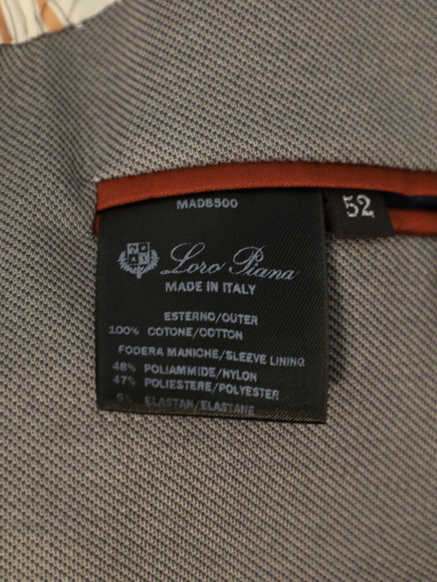 Loro Piana Taupe Cotton Twill Jacket