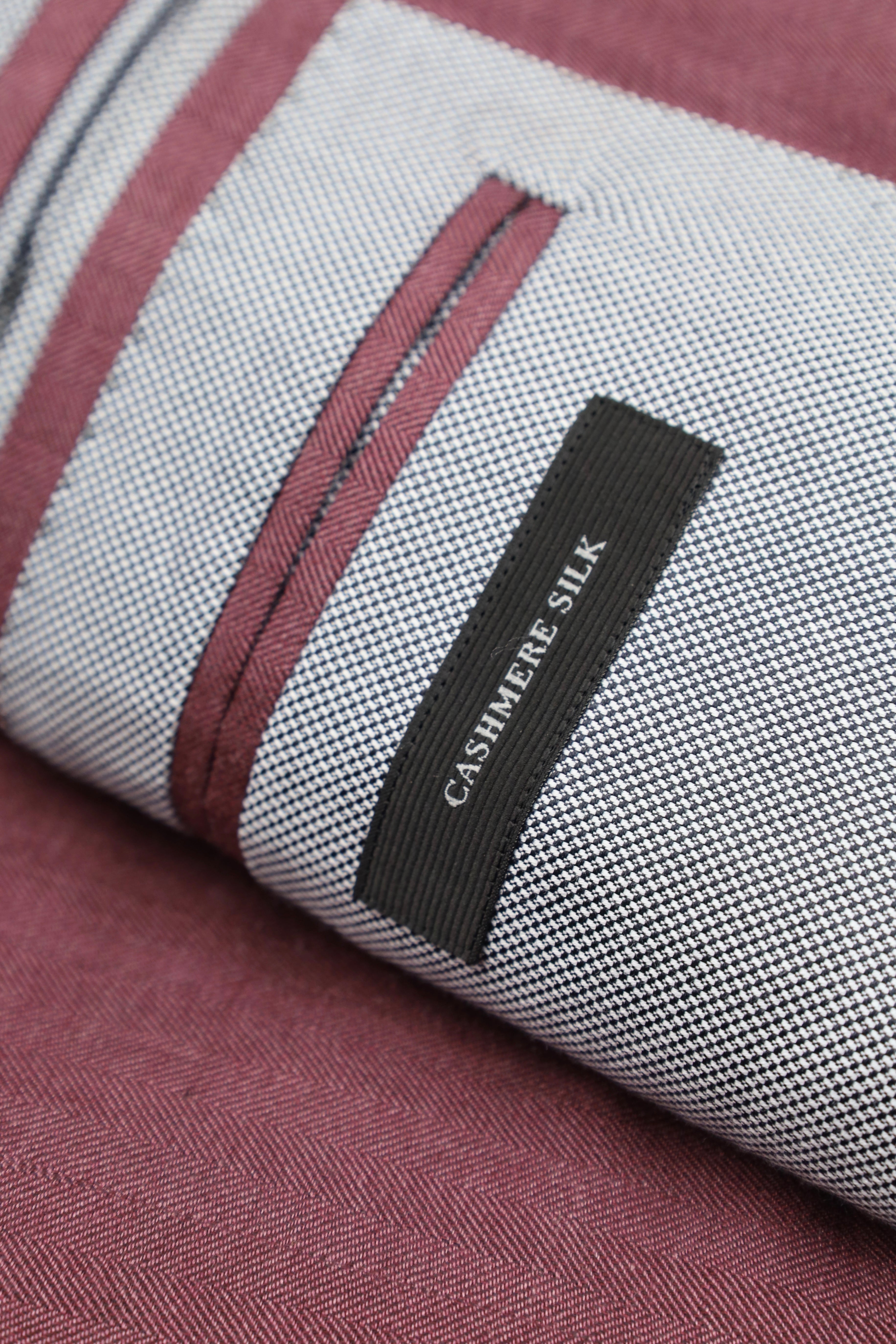 Ermenegildo Zegna Plum Cashmere & Silk Herringbone Jacket