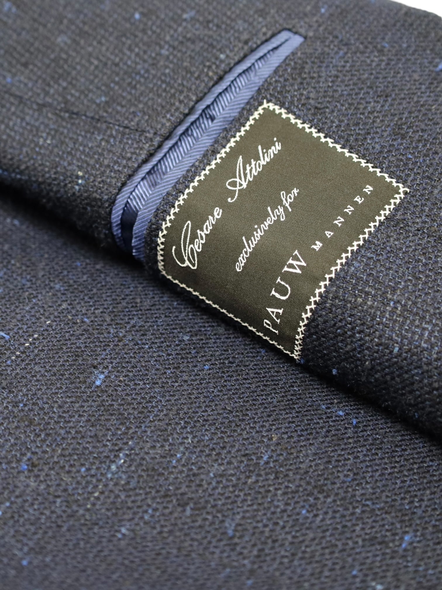 Cesare Attolini Navy and Light Blue Donegal Wool & Silk Jacket