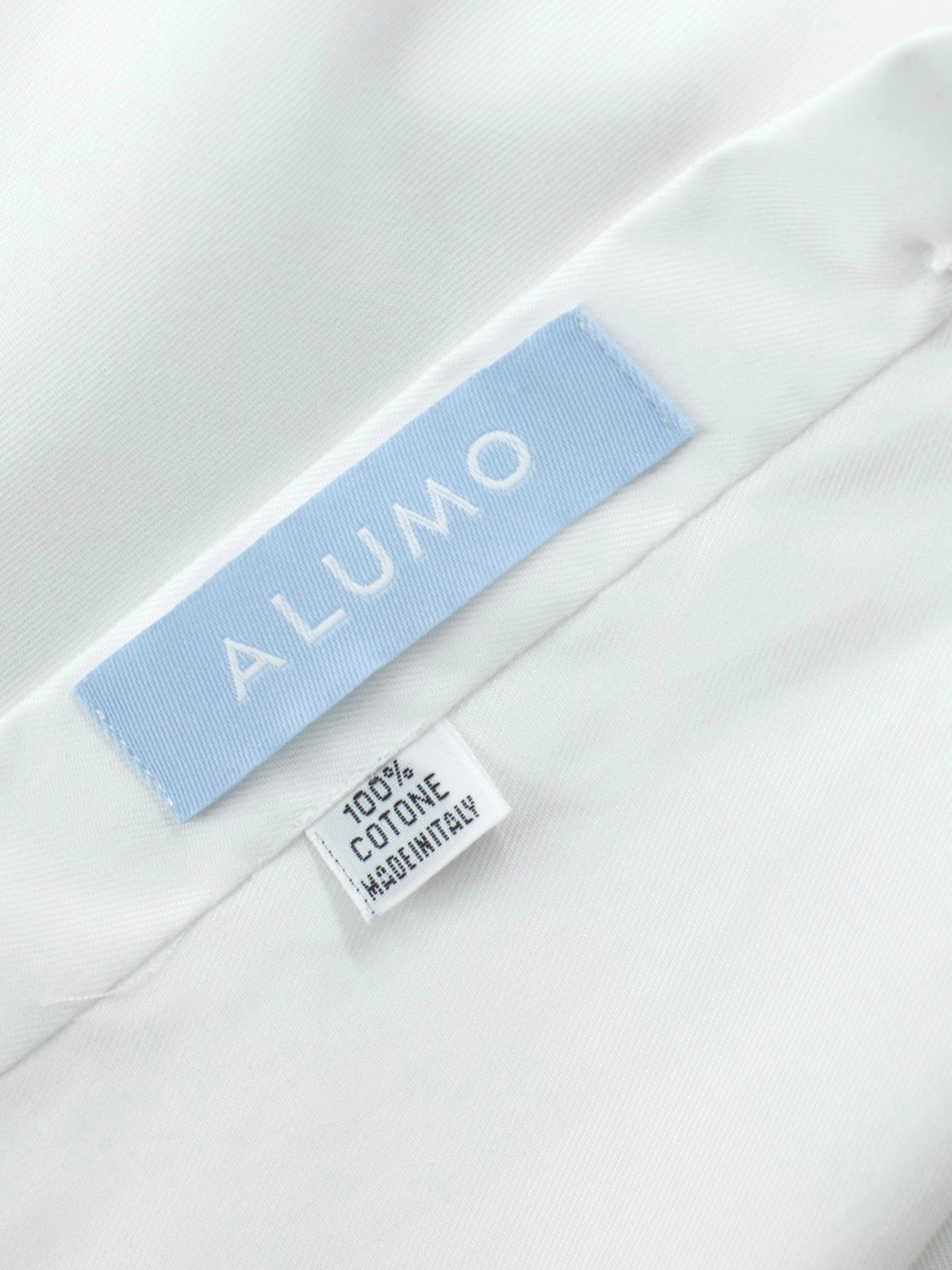 Finamore Esclusiva White Alumo Cotton Twill Shirt