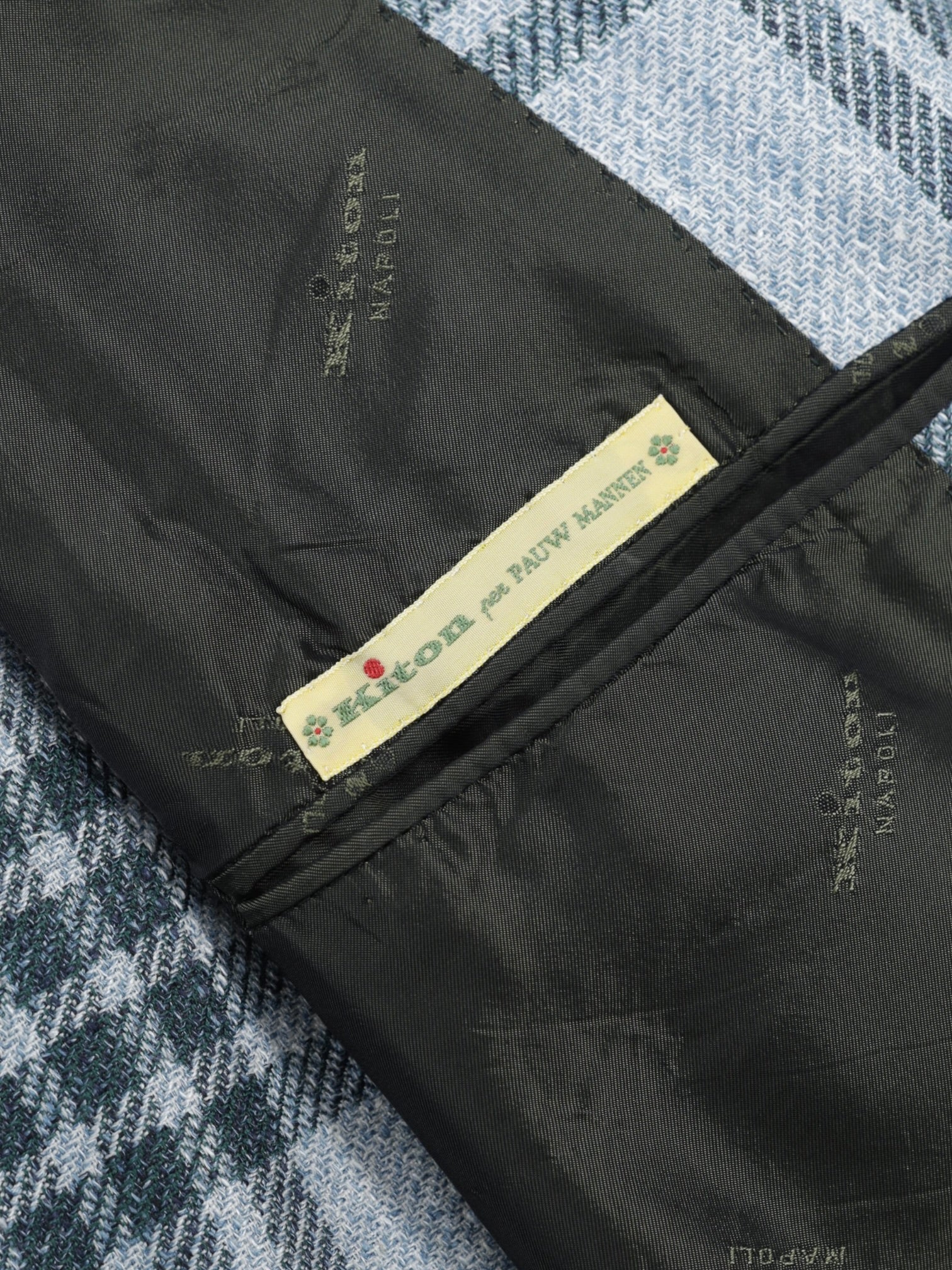 Kiton Light Green Cashmere, Wool, Silk & Linen Checkered Jacket