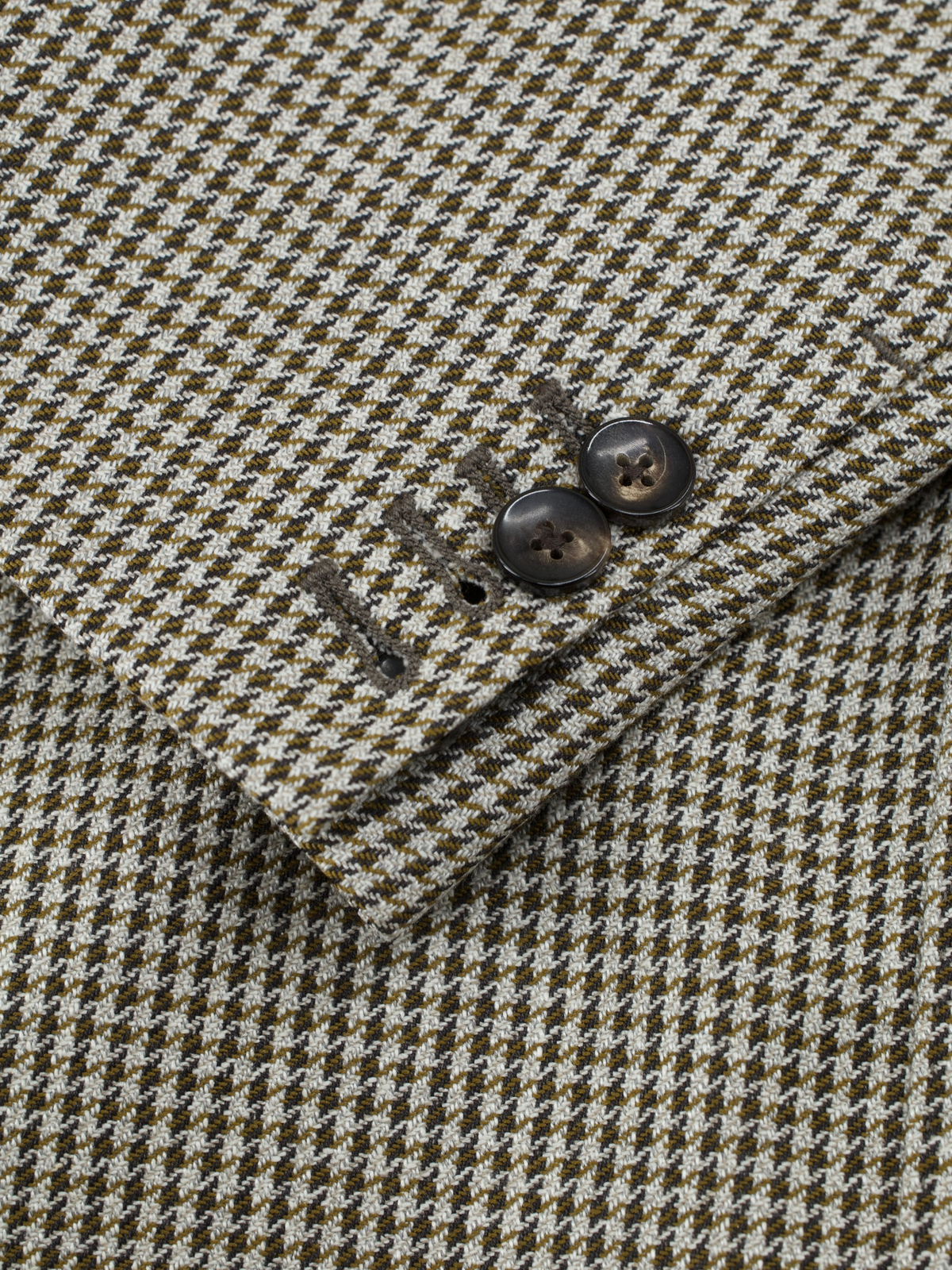 Lardini Light Brown Double-Breasted Wool & Silk Pied de Poule Jacket