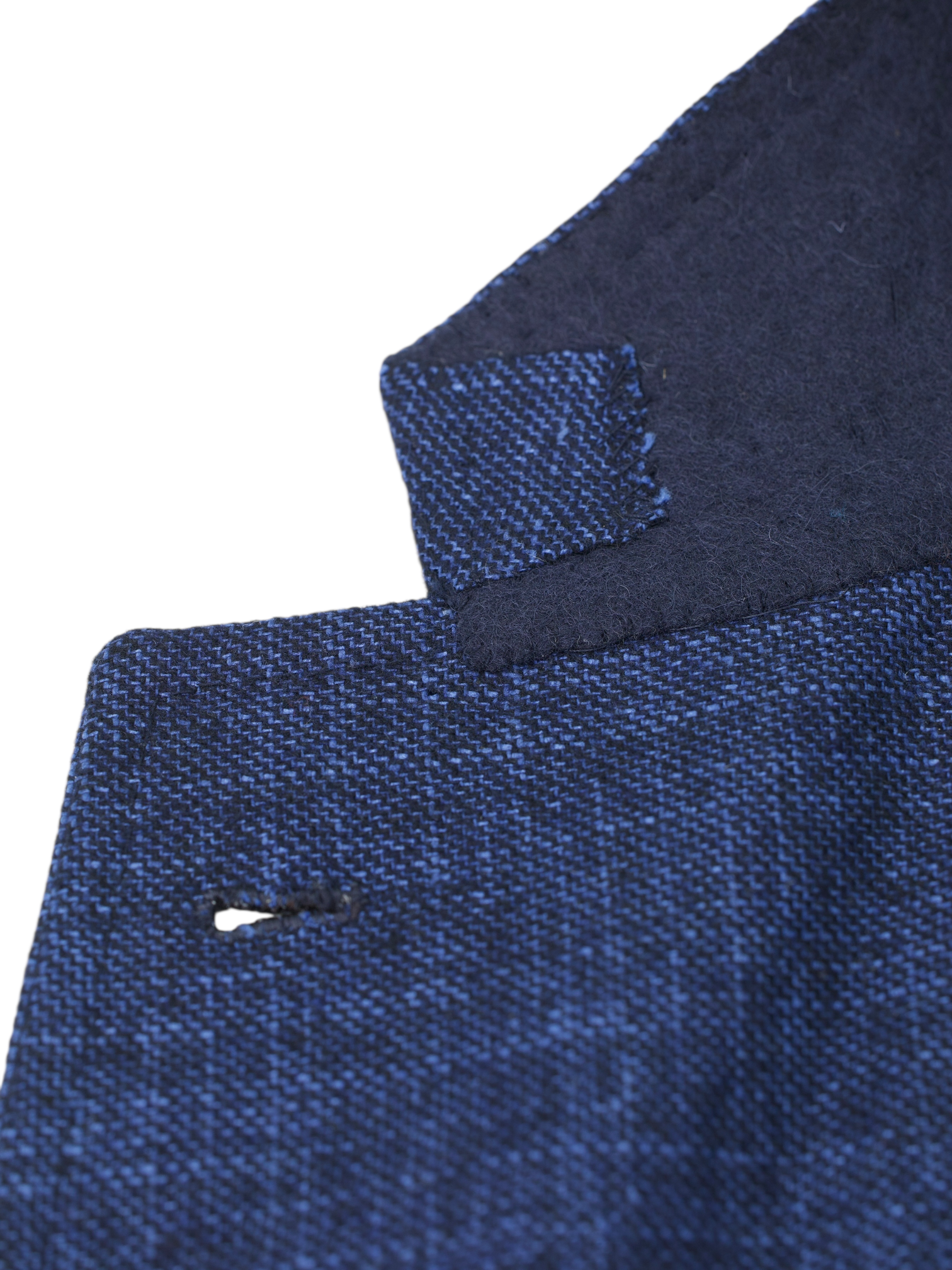 Orazio Luciano Blue Bicolor Silk & Cashmere Micro-Pattern Jacket