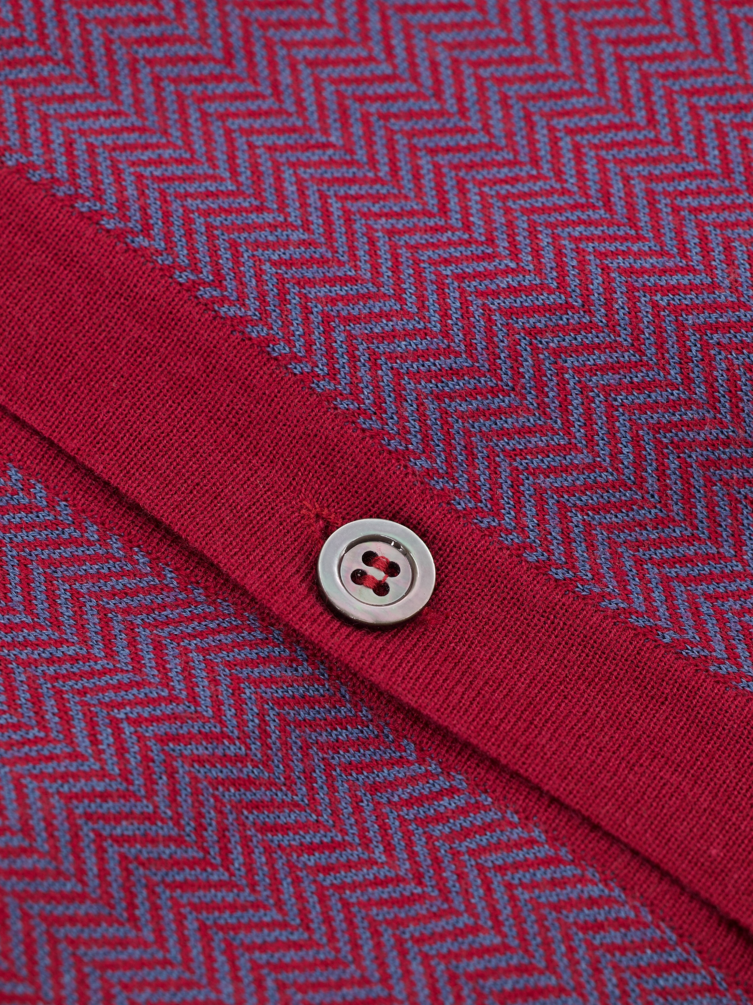 Cesare Attolini Cherry Red & Purple Wool & Silk Cardigan Sweater