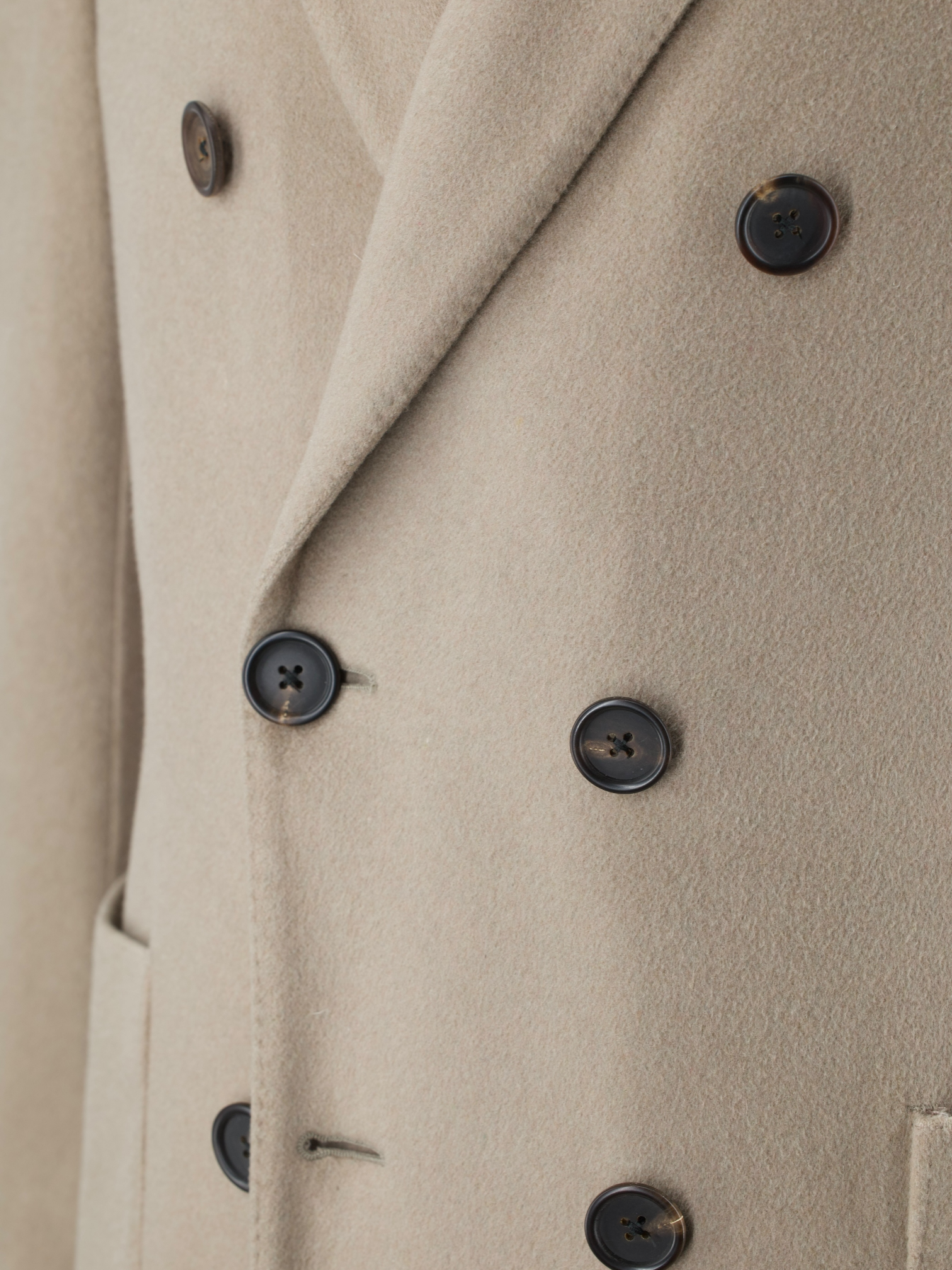 Lardini Light Brown Double Breasted Pure-Cashmere Overcoat