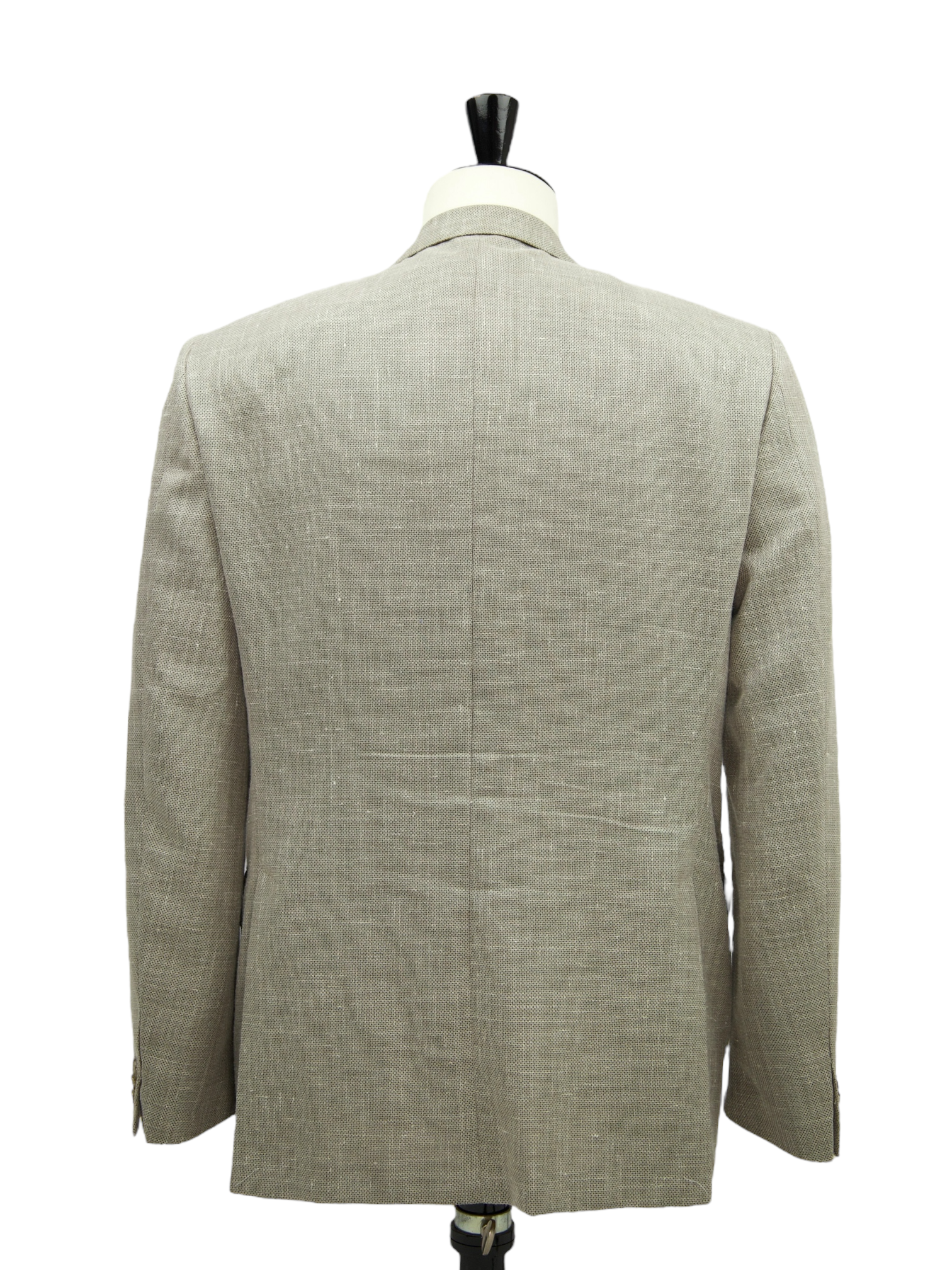Corneliani Light Brown Wool, Silk & Linen Micro-Pattern Jacket