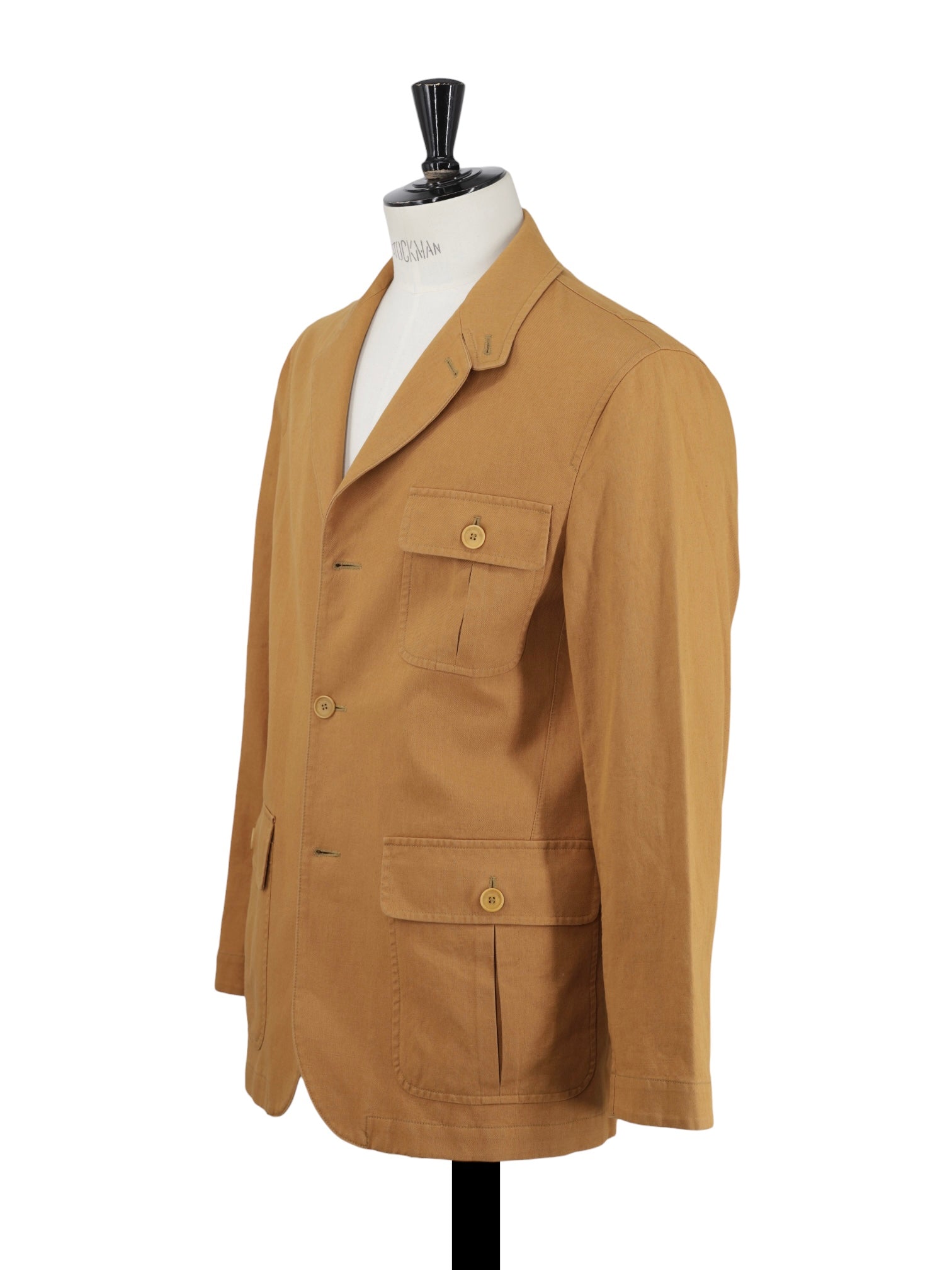Corneliani Pumpkin Orange Cotton & Linen Sahariana Jacket