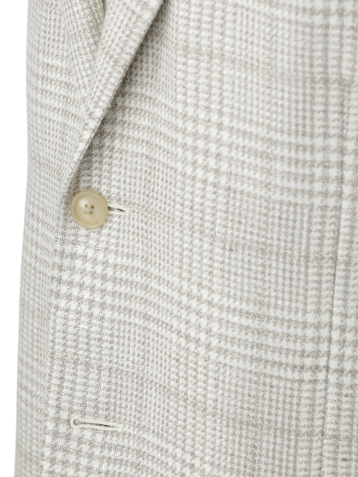 Corneliani Greige Wool & Linen Prince of Wales Jacket