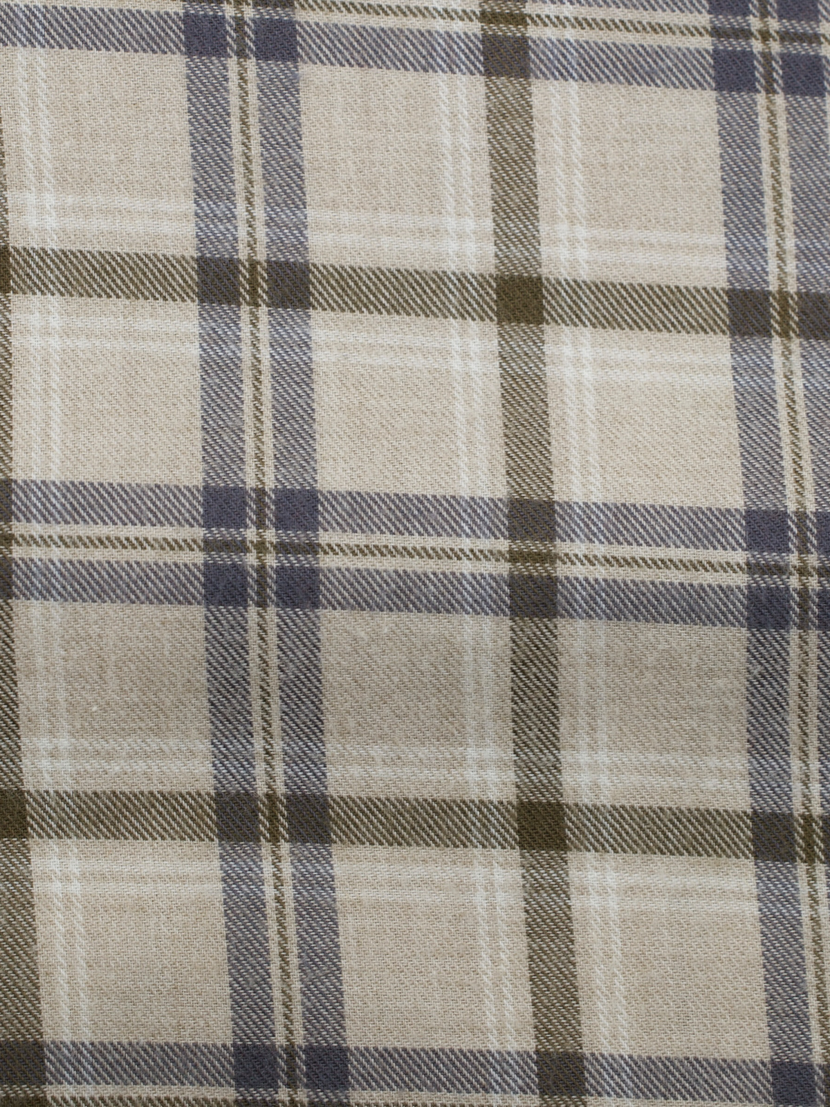 Emanuele Maffeis Light Brown & Blue Cotton Flannel Madras Shirt