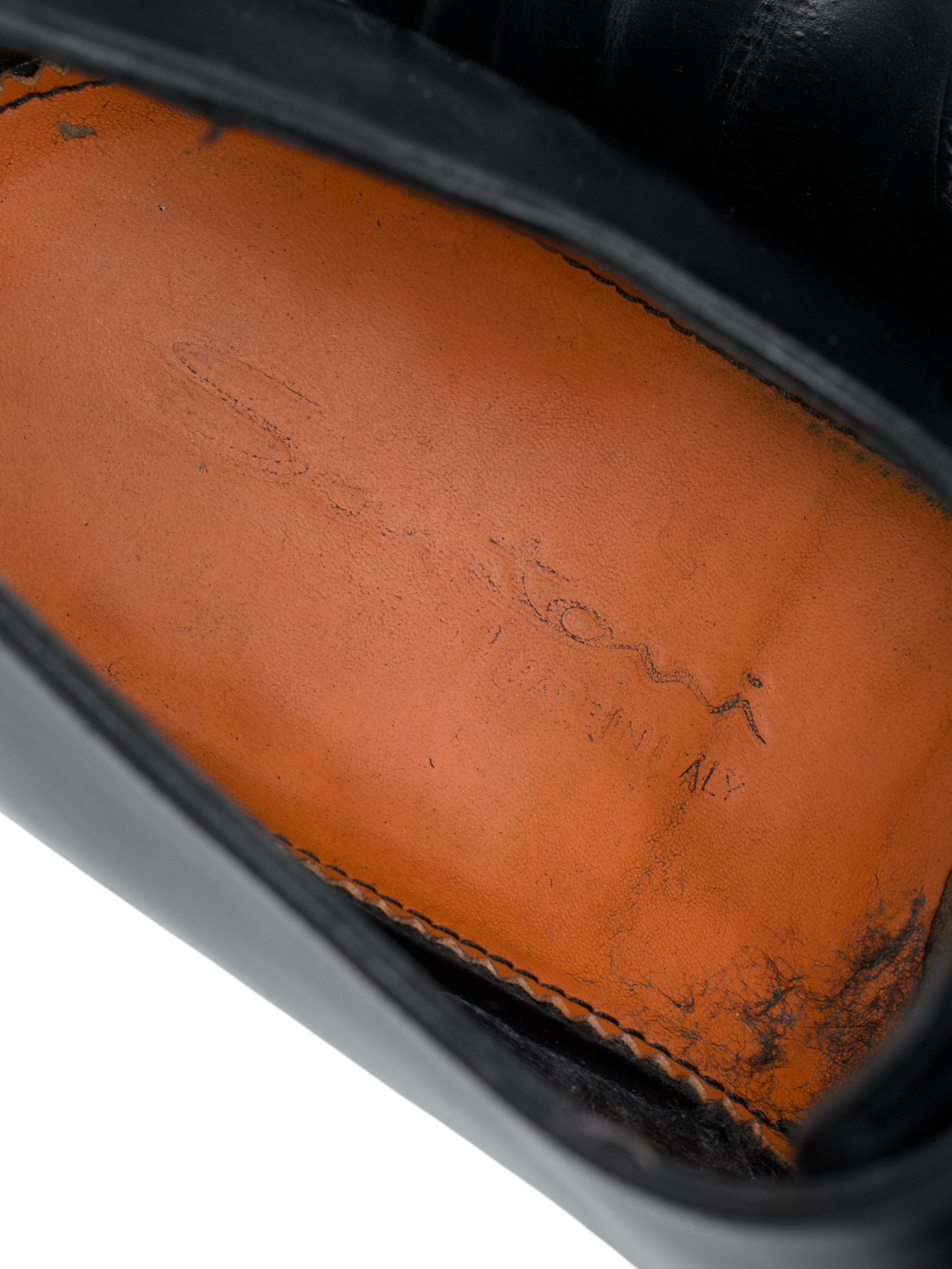 Santoni Black Calfleather Goodyear-Welted Carlos Double Monk-Straps