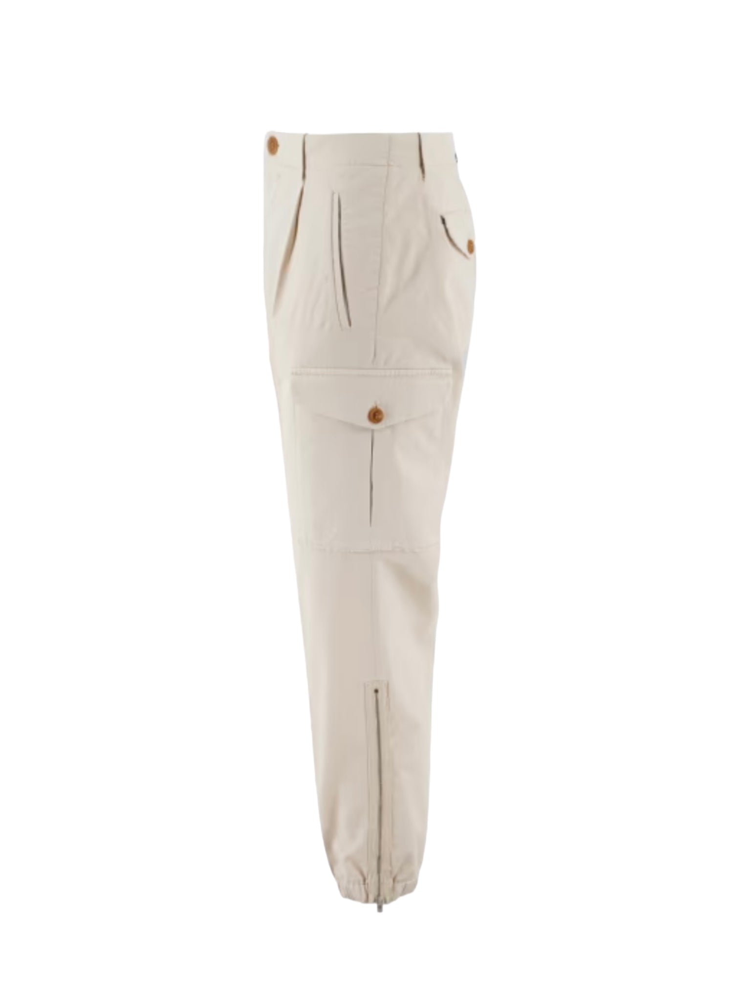 Brunello Cucinelli gebroken witte cargobroek