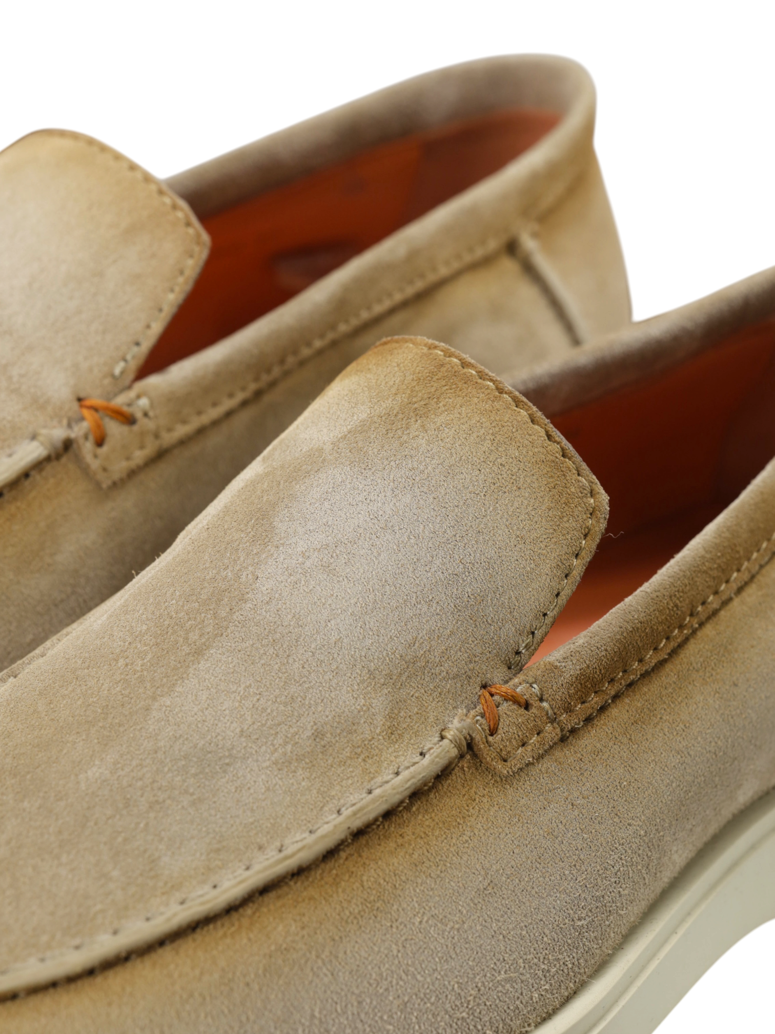 Santoni Beige Suede Botanist Summer Loafer