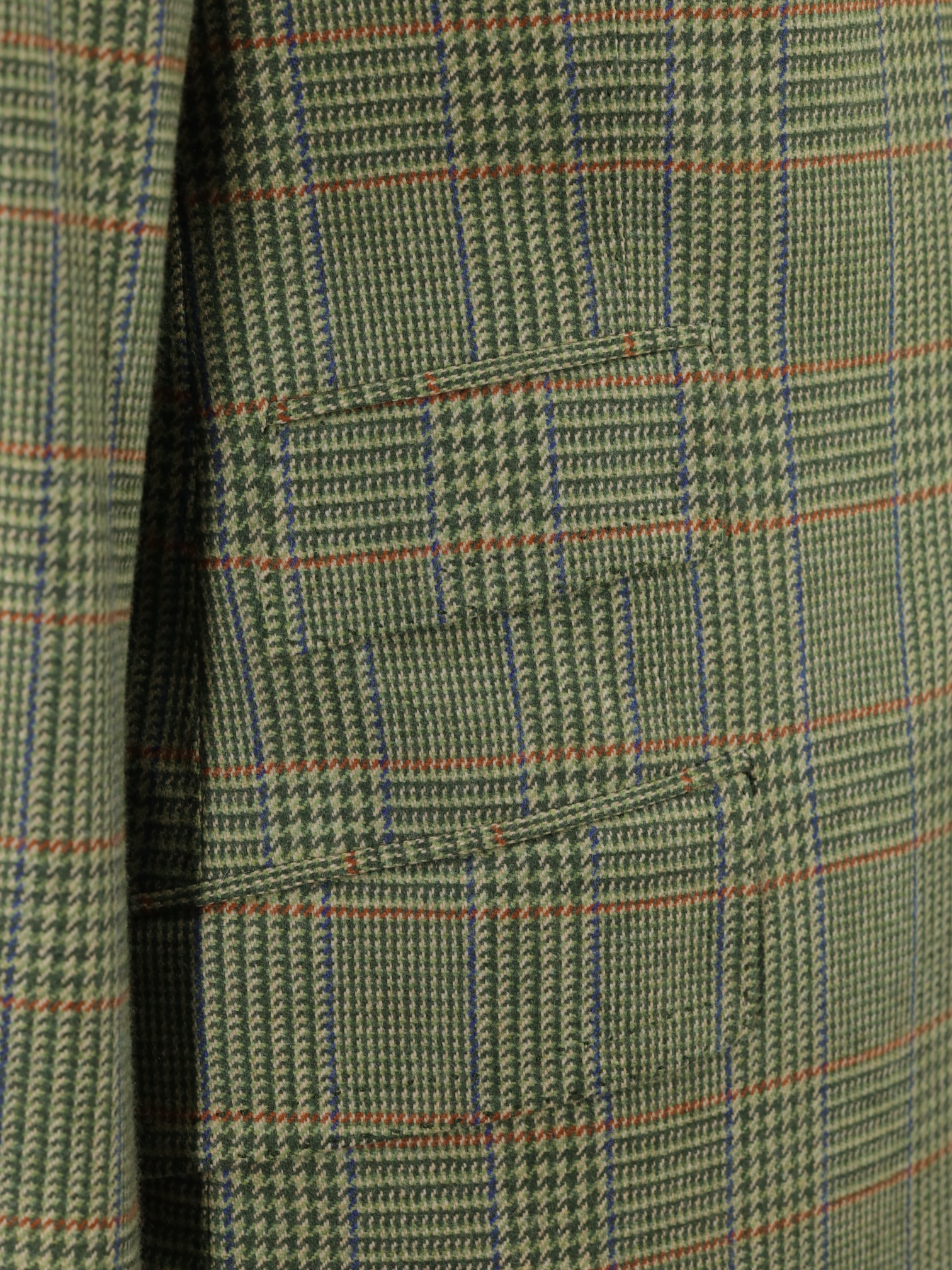 Cesare Attolini Moss Green Pure Wool Multicolor Prince of Wales Jacket