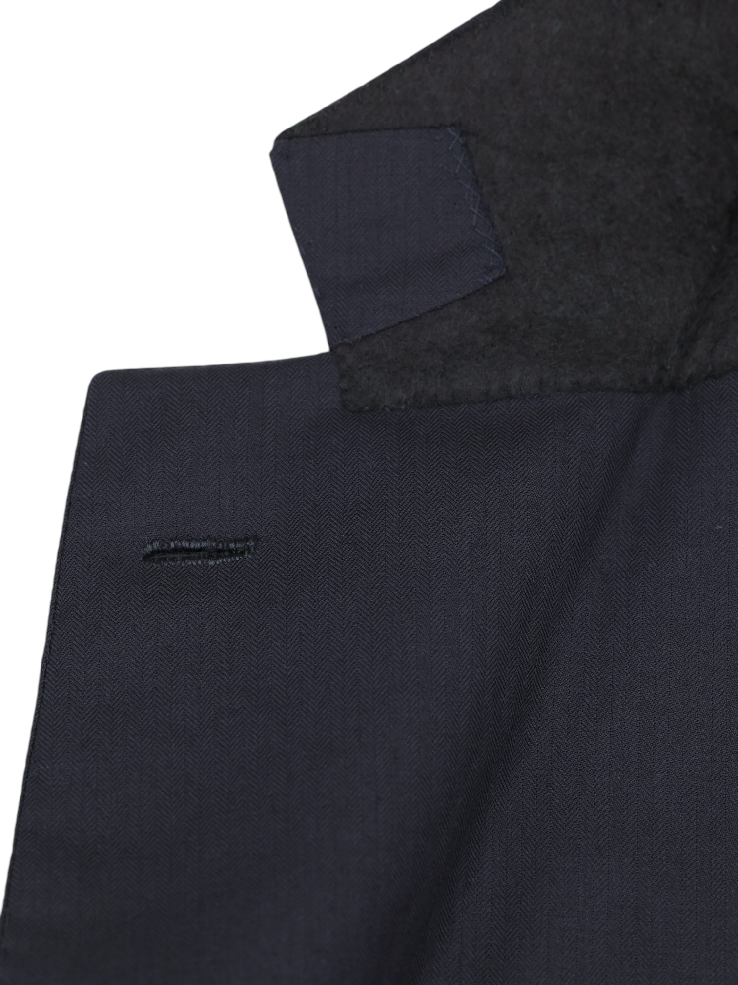 Luigi Borrelli Navy Extrafine-Wool Micro-Herringbone Suit