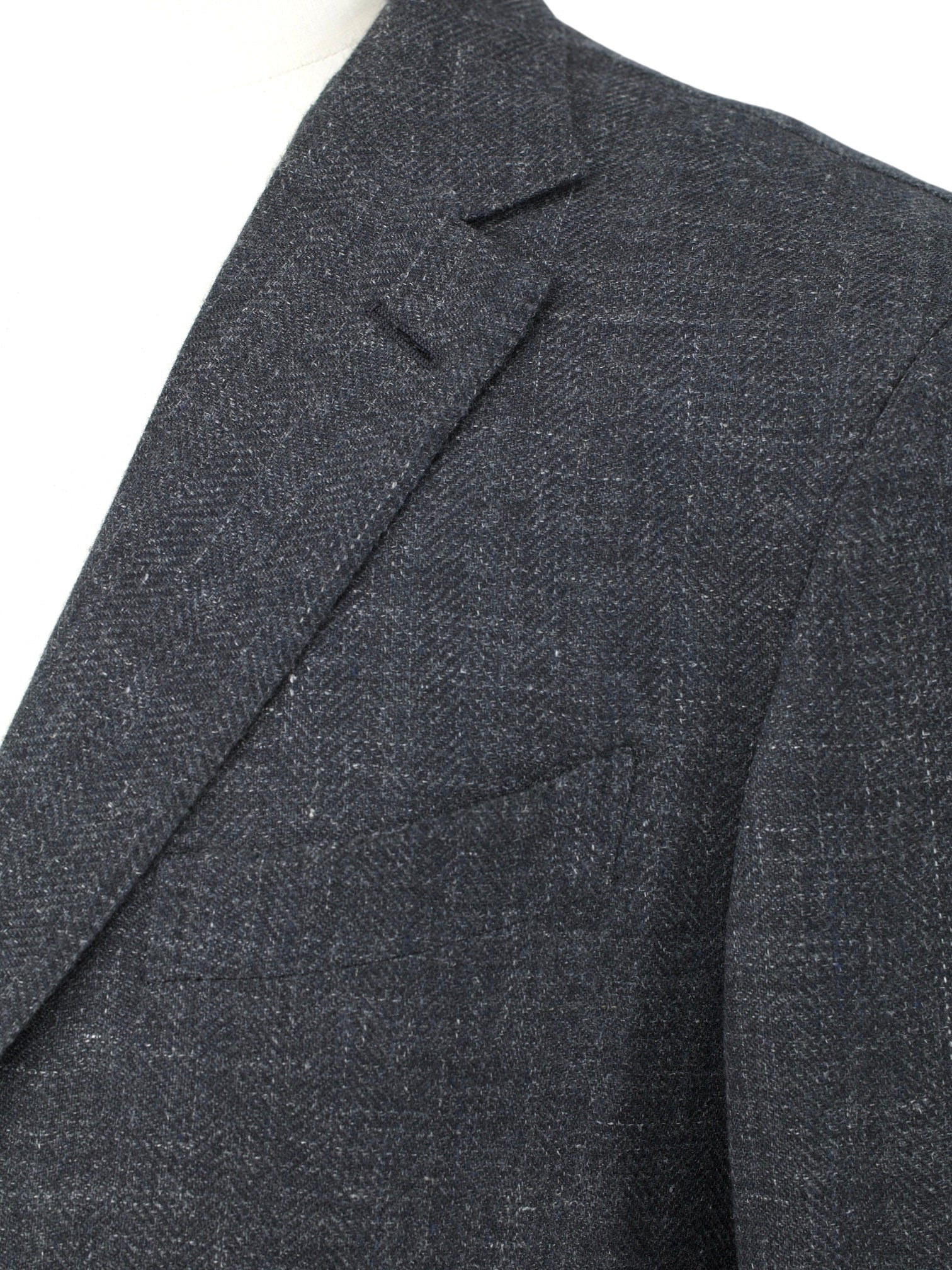Ermenegildo Zegna Grey Cashmere, Silk & True Hemp Herringbone Milano Easy Jacket
